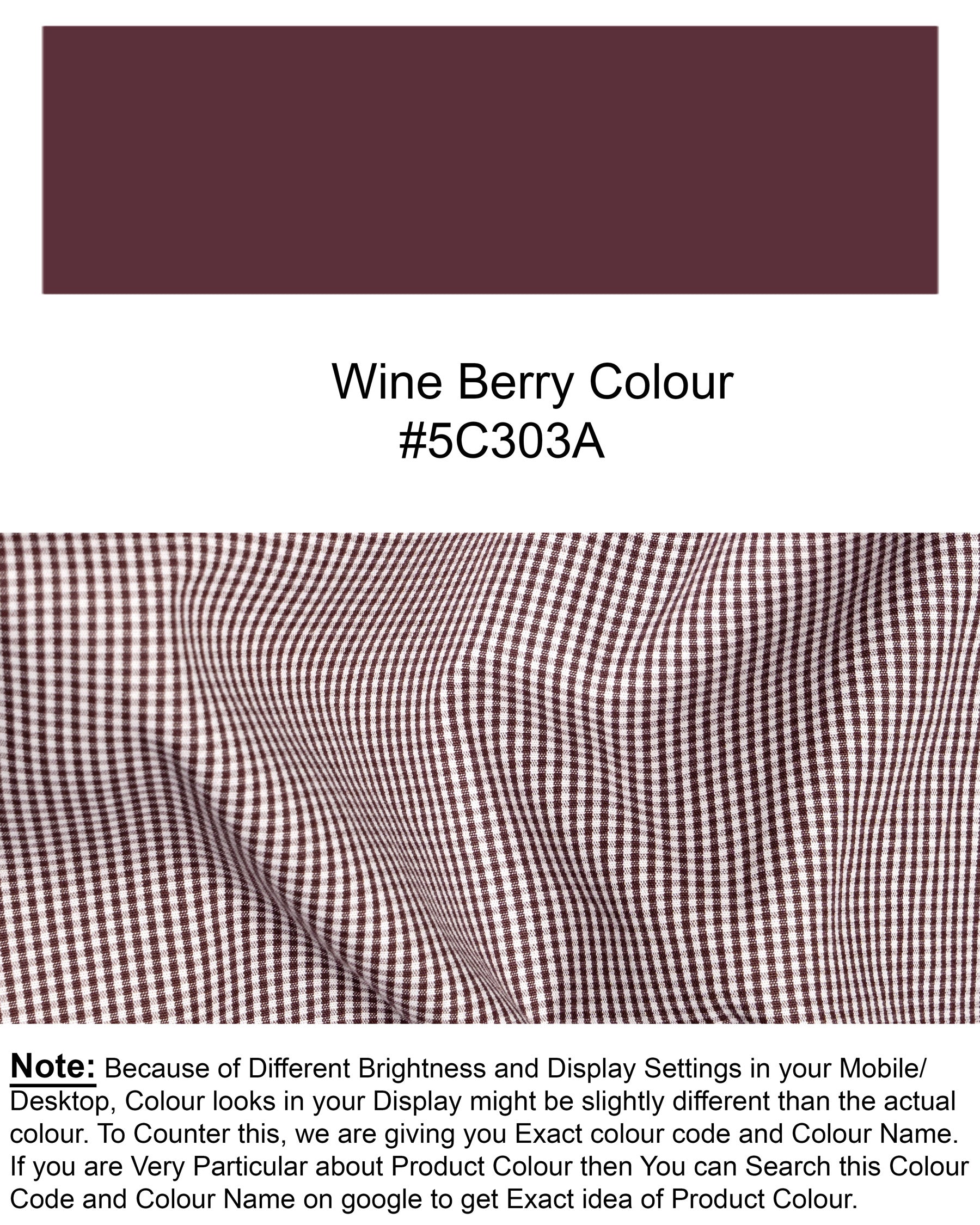 Wine berry Micro-checked Premium Cotton shirt