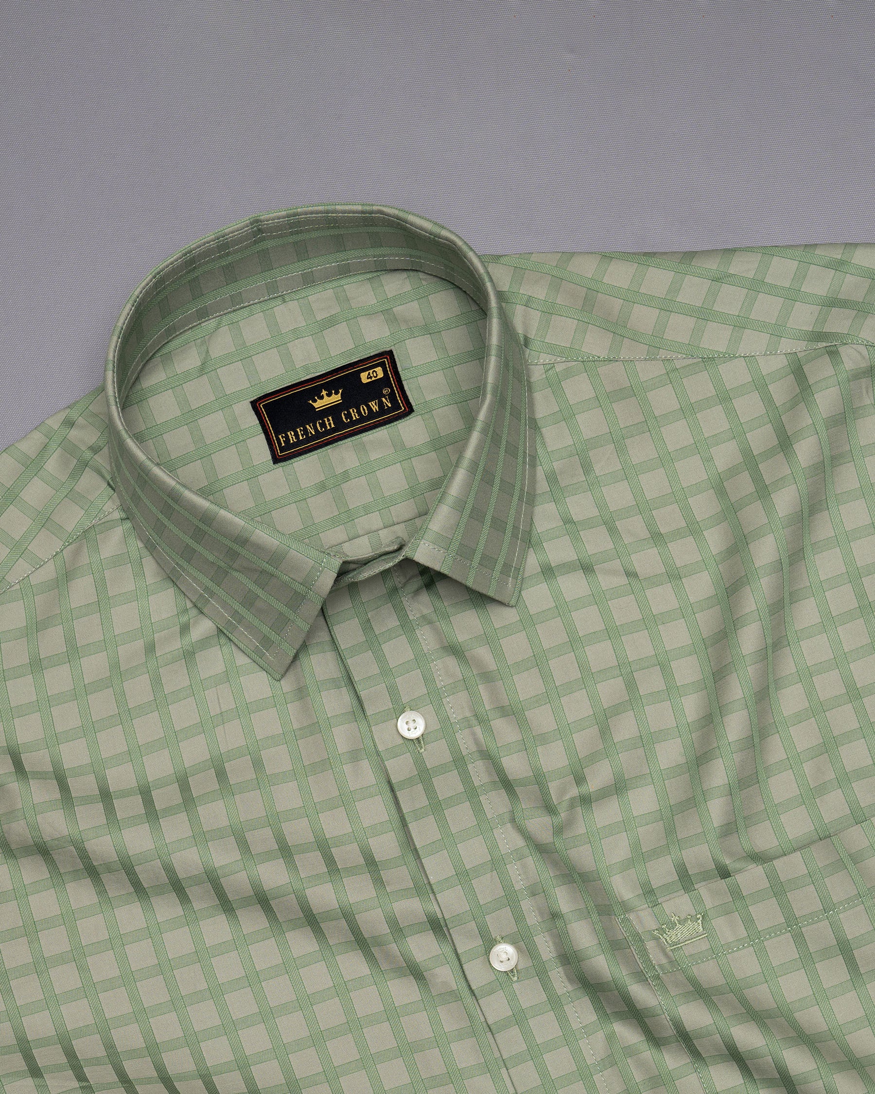Spanish Green dobby windowpane checked Premium Cotton shirt 5010-38,5010-38,5010-39,5010-39,5010-40,5010-40,5010-42,5010-42,5010-44,5010-44,5010-46,5010-46,5010-48,5010-48,5010-50,5010-50,5010-52,5010-52
