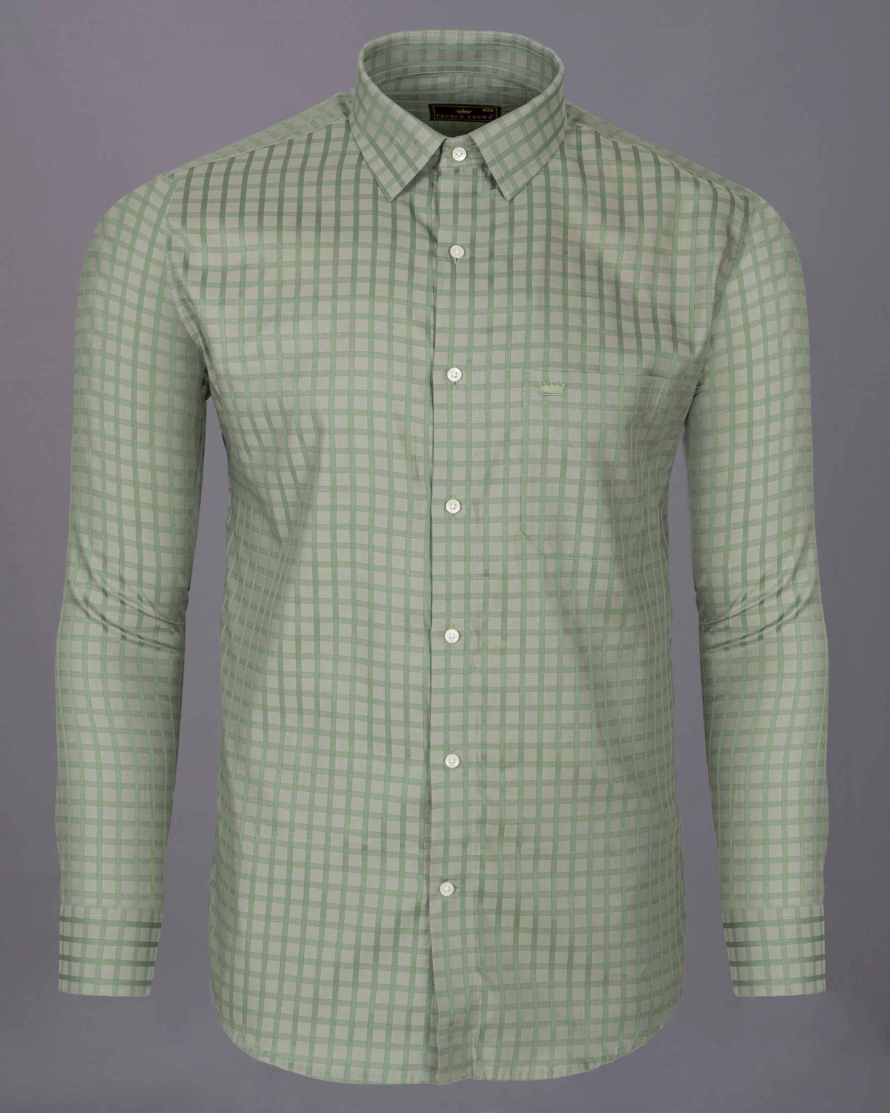 Spanish Green dobby windowpane checked Premium Cotton shirt 5010-38,5010-38,5010-39,5010-39,5010-40,5010-40,5010-42,5010-42,5010-44,5010-44,5010-46,5010-46,5010-48,5010-48,5010-50,5010-50,5010-52,5010-52