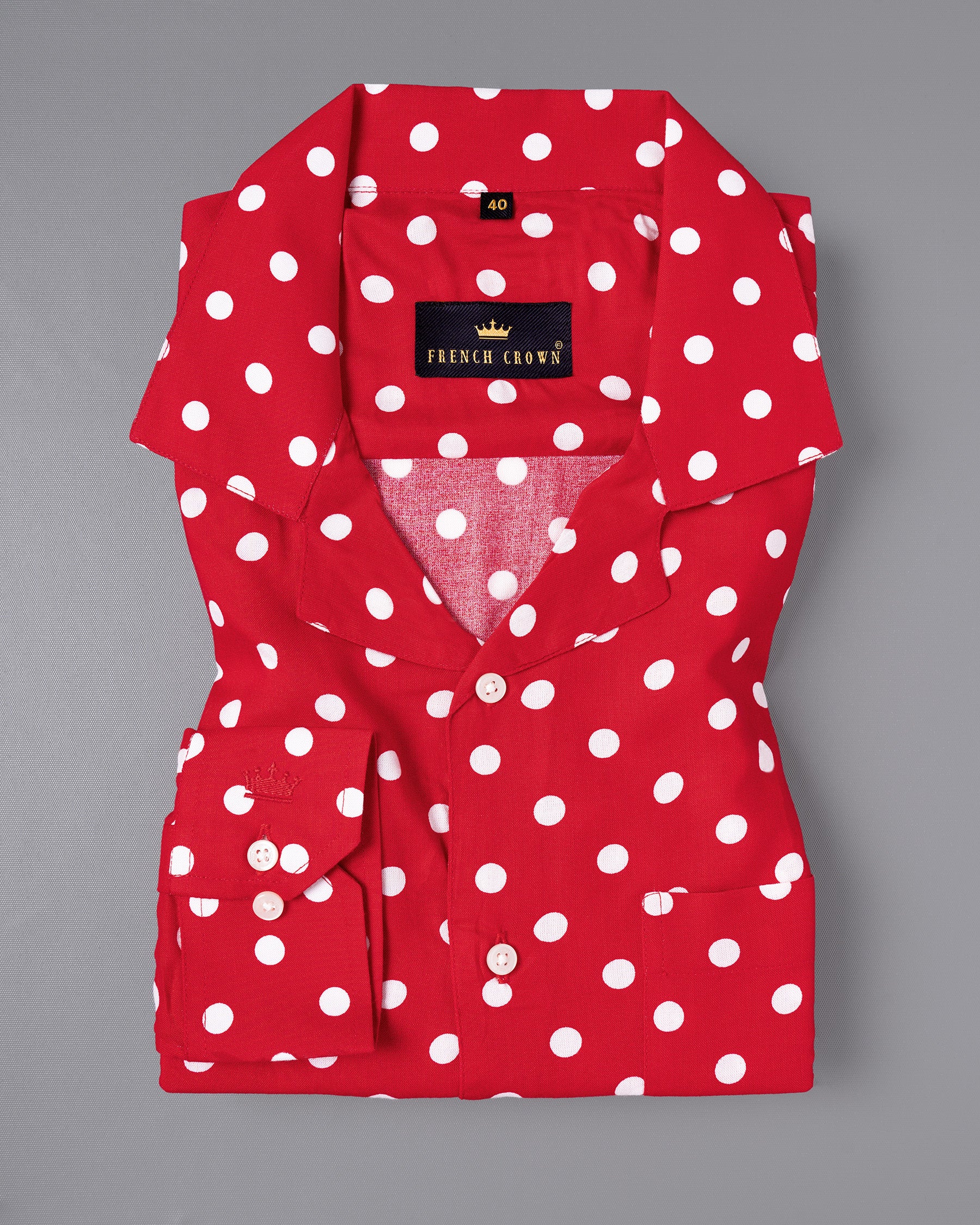 cardinal Red polka dotted Premium Tencel shirt 5012-CC-38,5012-CC-38,5012-CC-39,5012-CC-39,5012-CC-40,5012-CC-40,5012-CC-42,5012-CC-42,5012-CC-44,5012-CC-44,5012-CC-46,5012-CC-46,5012-CC-48,5012-CC-48,5012-CC-50,5012-CC-50,5012-CC-52,5012-CC-52