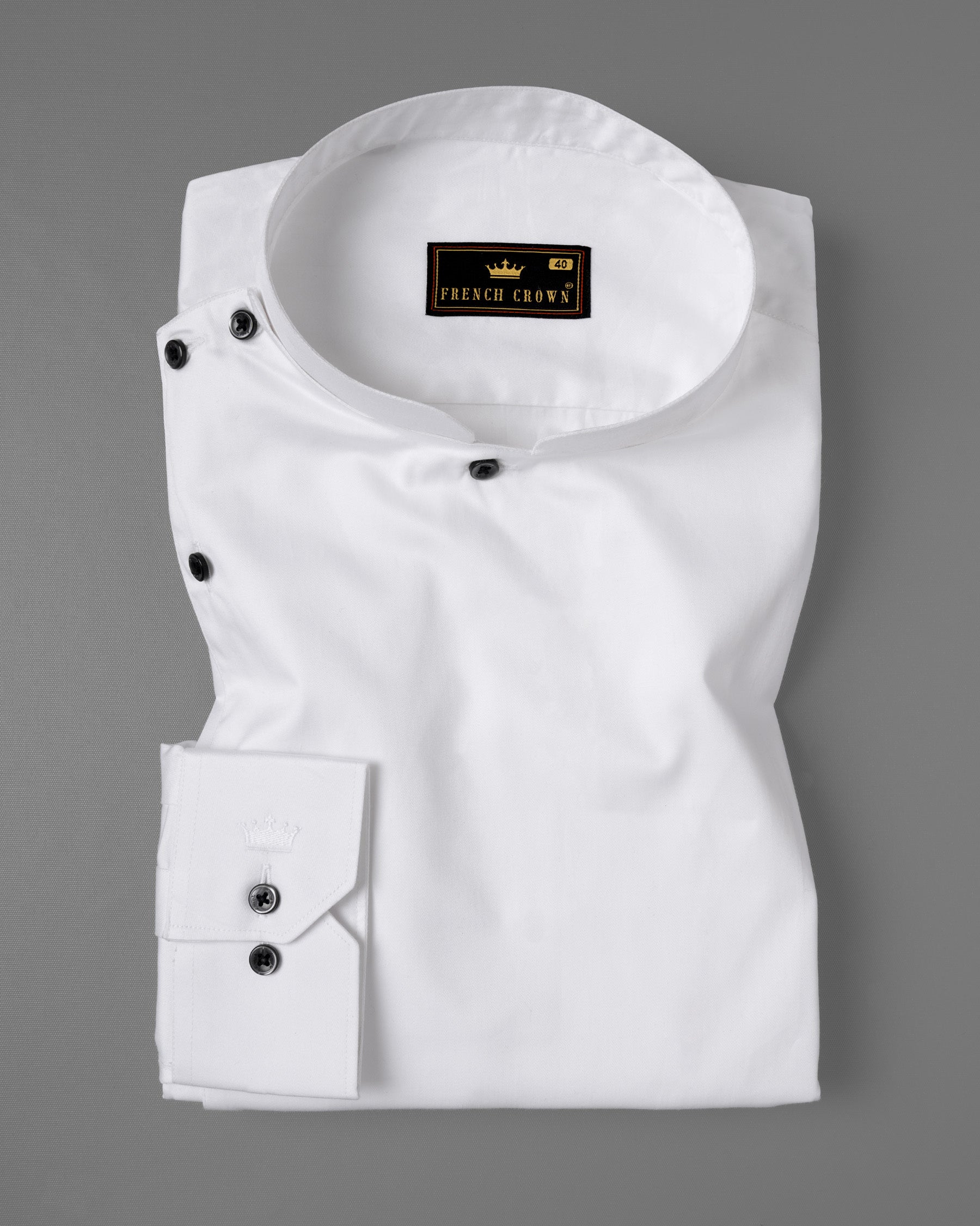 Bright White Subtle Sheen Cross Buttoned Bandhgala Super Soft Premium Cotton Shirt 5024-BLK-P58-38, 5024-BLK-P58-H-38, 5024-BLK-P58-39, 5024-BLK-P58-H-39, 5024-BLK-P58-40, 5024-BLK-P58-H-40, 5024-BLK-P58-42, 5024-BLK-P58-H-42, 5024-BLK-P58-44, 5024-BLK-P58-H-44, 5024-BLK-P58-46, 5024-BLK-P58-H-46, 5024-BLK-P58-48, 5024-BLK-P58-H-48, 5024-BLK-P58-50, 5024-BLK-P58-H-50, 5024-BLK-P58-52, 5024-BLK-P58-H-52