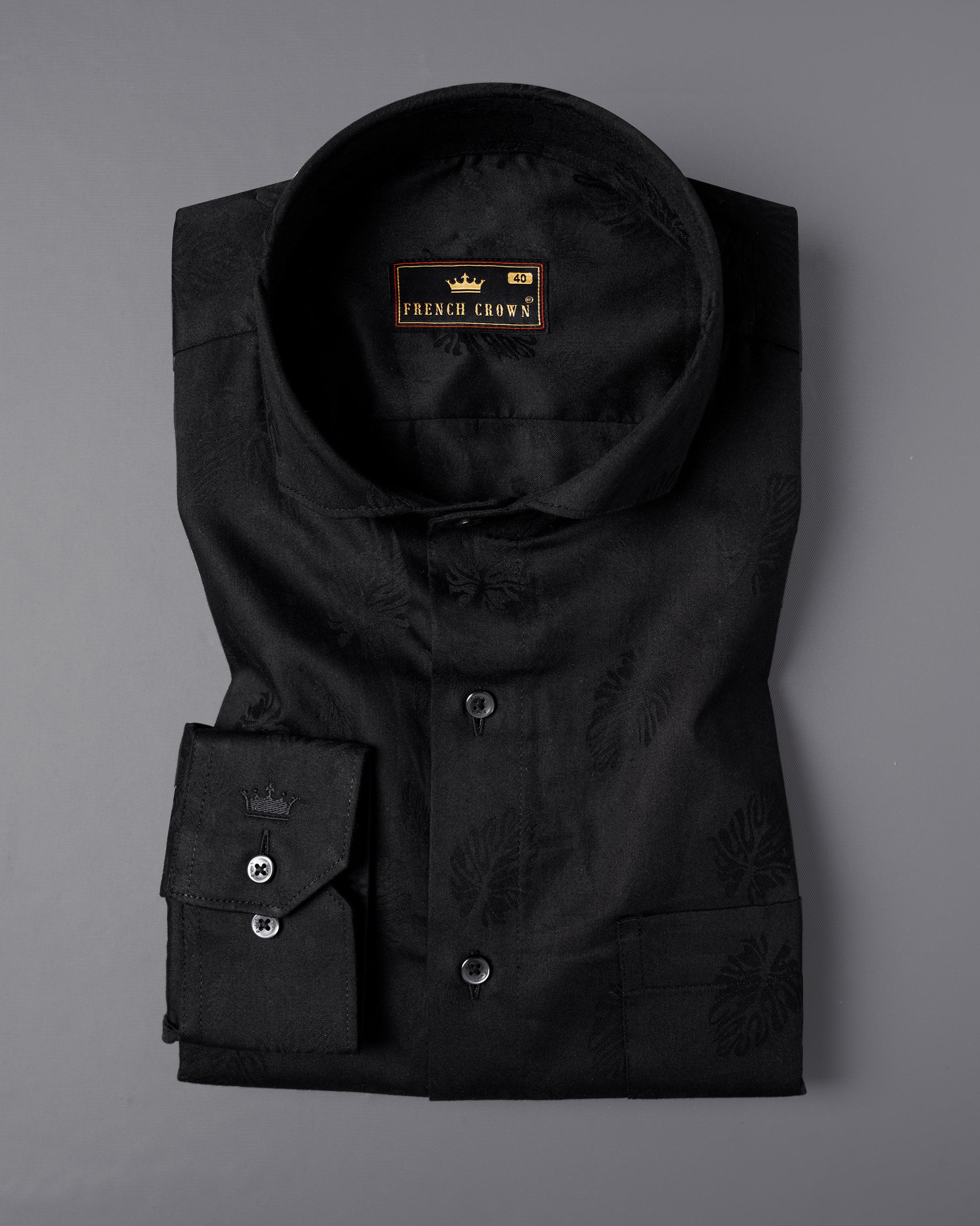 Jade Black Jacquard Textured Premium Giza Cotton Shirt 5092-CA-BLK-38, 5092-CA-BLK-H-38, 5092-CA-BLK-39, 5092-CA-BLK-H-39, 5092-CA-BLK-40, 5092-CA-BLK-H-40, 5092-CA-BLK-42, 5092-CA-BLK-H-42, 5092-CA-BLK-44, 5092-CA-BLK-H-44, 5092-CA-BLK-46, 5092-CA-BLK-H-46, 5092-CA-BLK-48, 5092-CA-BLK-H-48, 5092-CA-BLK-50, 5092-CA-BLK-H-50, 5092-CA-BLK-52, 5092-CA-BLK-H-52