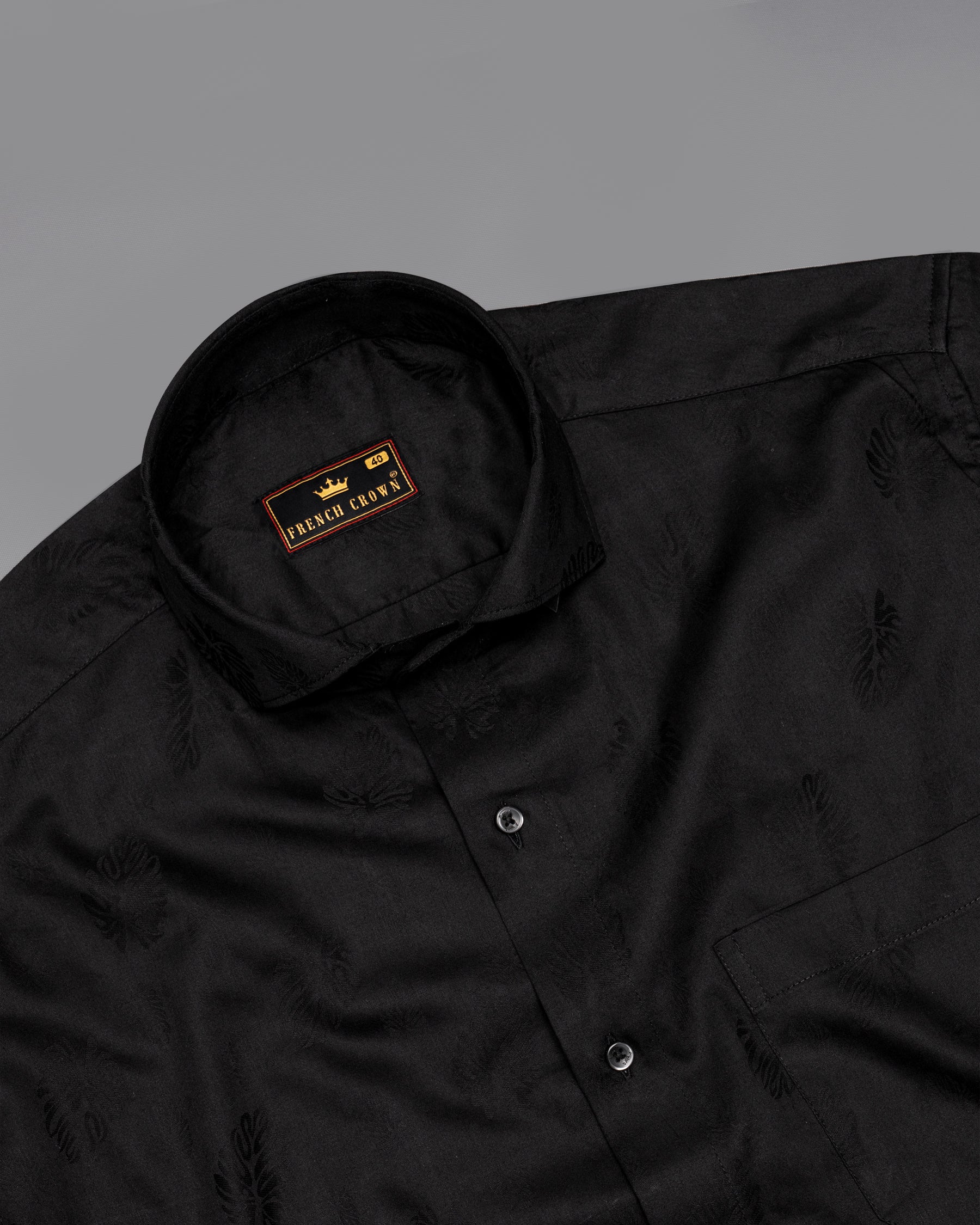 Jade Black Jacquard Textured Premium Giza Cotton Shirt 5092-CA-BLK-38, 5092-CA-BLK-H-38, 5092-CA-BLK-39, 5092-CA-BLK-H-39, 5092-CA-BLK-40, 5092-CA-BLK-H-40, 5092-CA-BLK-42, 5092-CA-BLK-H-42, 5092-CA-BLK-44, 5092-CA-BLK-H-44, 5092-CA-BLK-46, 5092-CA-BLK-H-46, 5092-CA-BLK-48, 5092-CA-BLK-H-48, 5092-CA-BLK-50, 5092-CA-BLK-H-50, 5092-CA-BLK-52, 5092-CA-BLK-H-52