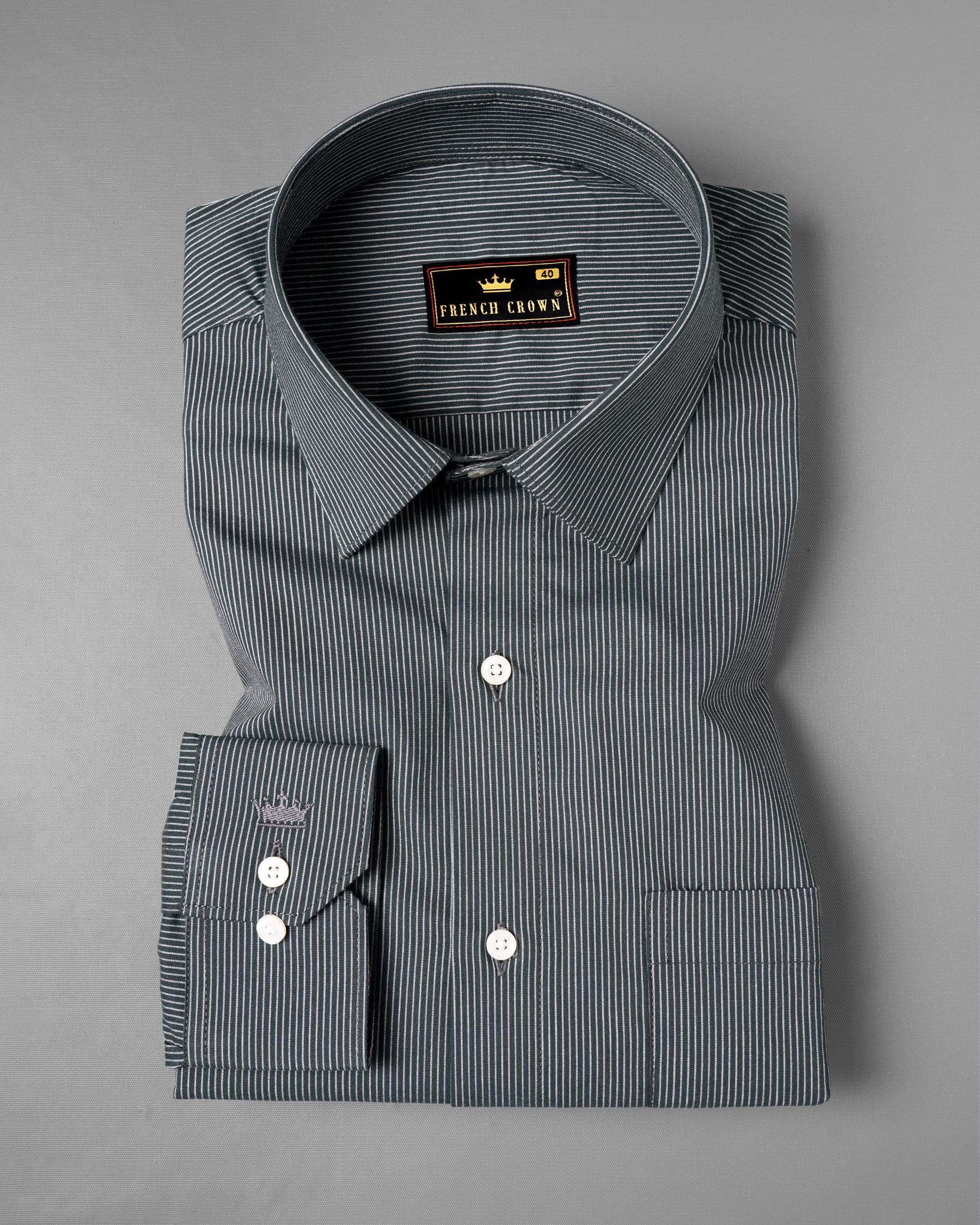 Scarpa Flow Grey Striped Premium Cotton Shirt 5105-38, 5105-H-38, 5105-39, 5105-H-39, 5105-40, 5105-H-40, 5105-42, 5105-H-42, 5105-44, 5105-H-44, 5105-46, 5105-H-46, 5105-48, 5105-H-48, 5105-50, 5105-H-50, 5105-52, 5105-H-52