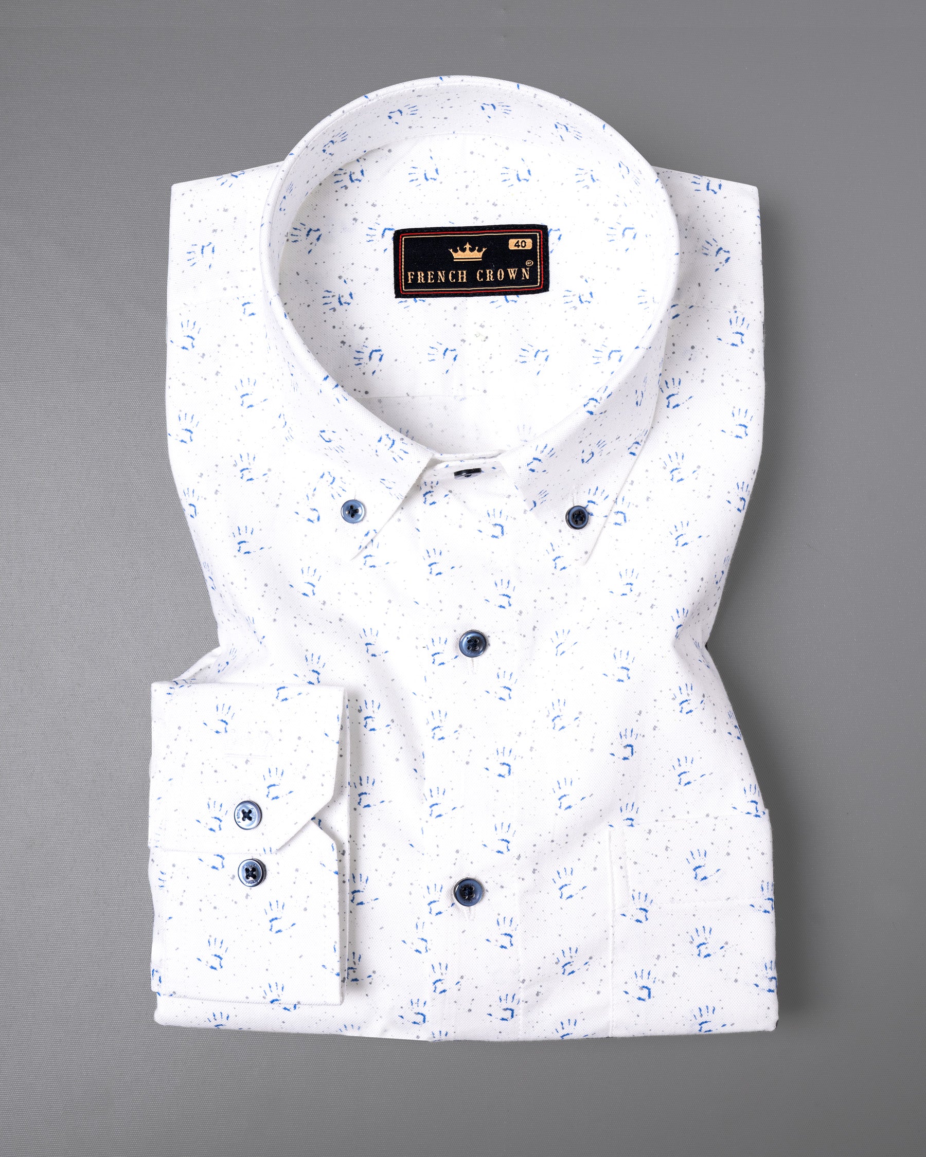 Milky White Hand Printed Royal Oxford Shirt 5107-BD-BLE-38, 5107-BD-BLE-H-38, 5107-BD-BLE-39, 5107-BD-BLE-H-39, 5107-BD-BLE-40, 5107-BD-BLE-H-40, 5107-BD-BLE-42, 5107-BD-BLE-H-42, 5107-BD-BLE-44, 5107-BD-BLE-H-44, 5107-BD-BLE-46, 5107-BD-BLE-H-46, 5107-BD-BLE-48, 5107-BD-BLE-H-48, 5107-BD-BLE-50, 5107-BD-BLE-H-50, 5107-BD-BLE-52, 5107-BD-BLE-H-52