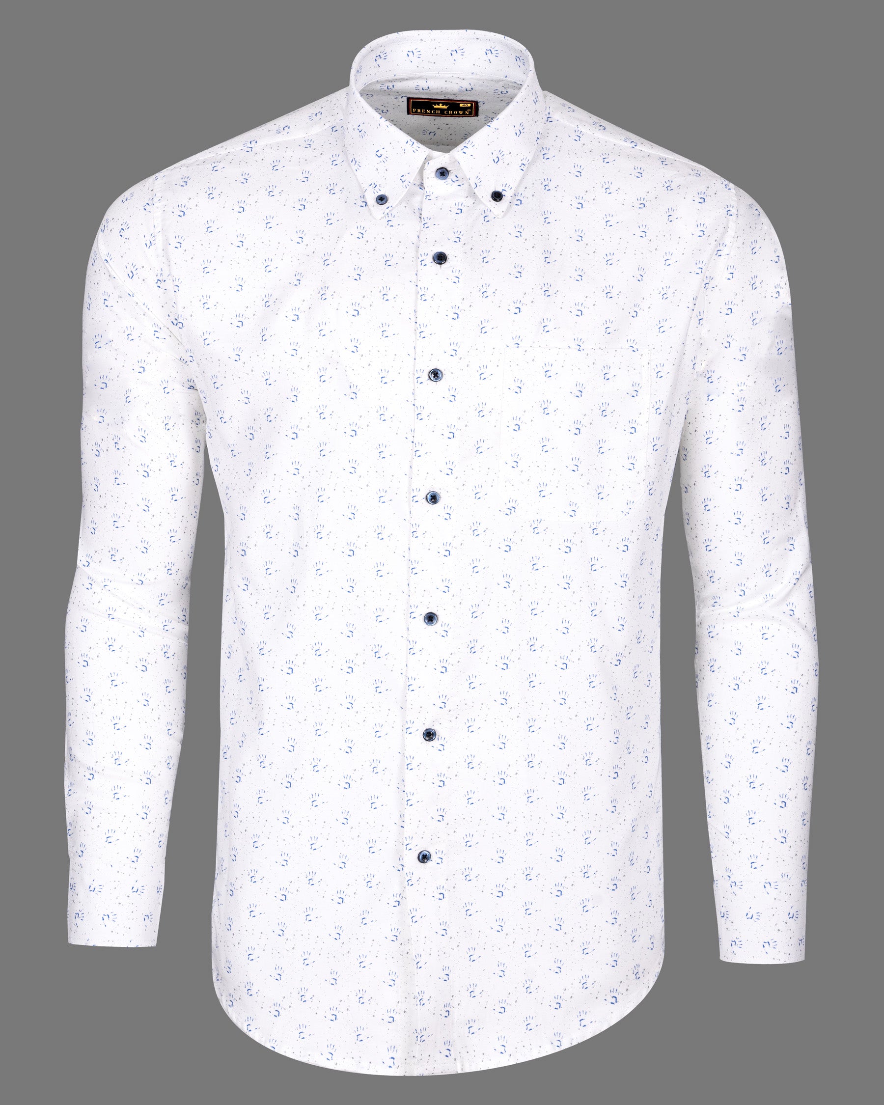 Milky White Hand Printed Royal Oxford Shirt 5107-BD-BLE-38, 5107-BD-BLE-H-38, 5107-BD-BLE-39, 5107-BD-BLE-H-39, 5107-BD-BLE-40, 5107-BD-BLE-H-40, 5107-BD-BLE-42, 5107-BD-BLE-H-42, 5107-BD-BLE-44, 5107-BD-BLE-H-44, 5107-BD-BLE-46, 5107-BD-BLE-H-46, 5107-BD-BLE-48, 5107-BD-BLE-H-48, 5107-BD-BLE-50, 5107-BD-BLE-H-50, 5107-BD-BLE-52, 5107-BD-BLE-H-52