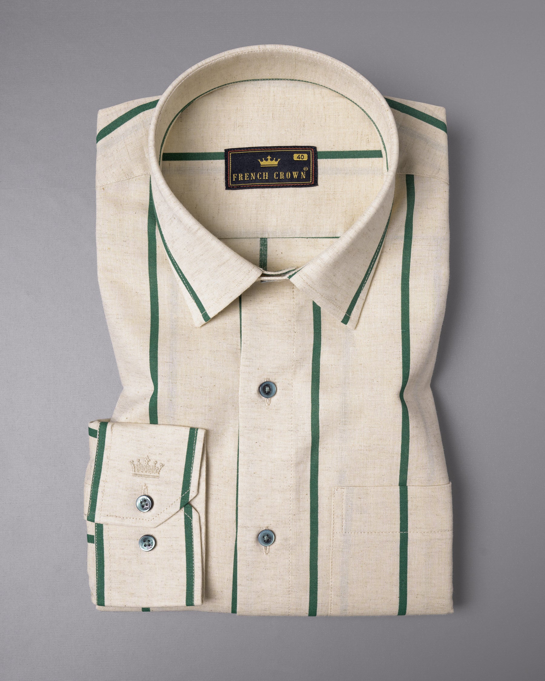 Akaroa with Cactus Green Striped Luxurious Linen Shirt 5121-GR-38, 5121-GR-H-38, 5121-GR-39, 5121-GR-H-39, 5121-GR-40, 5121-GR-H-40, 5121-GR-42, 5121-GR-H-42, 5121-GR-44, 5121-GR-H-44, 5121-GR-46, 5121-GR-H-46, 5121-GR-48, 5121-GR-H-48, 5121-GR-50, 5121-GR-H-50, 5121-GR-52, 5121-GR-H-52