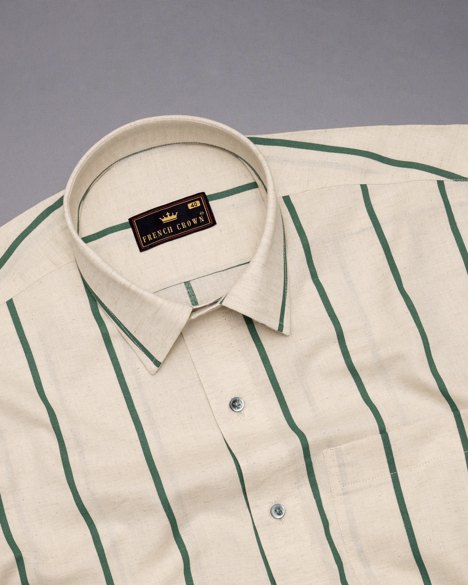 Akaroa with Cactus Green Striped Luxurious Linen Shirt 5121-GR-38, 5121-GR-H-38, 5121-GR-39, 5121-GR-H-39, 5121-GR-40, 5121-GR-H-40, 5121-GR-42, 5121-GR-H-42, 5121-GR-44, 5121-GR-H-44, 5121-GR-46, 5121-GR-H-46, 5121-GR-48, 5121-GR-H-48, 5121-GR-50, 5121-GR-H-50, 5121-GR-52, 5121-GR-H-52