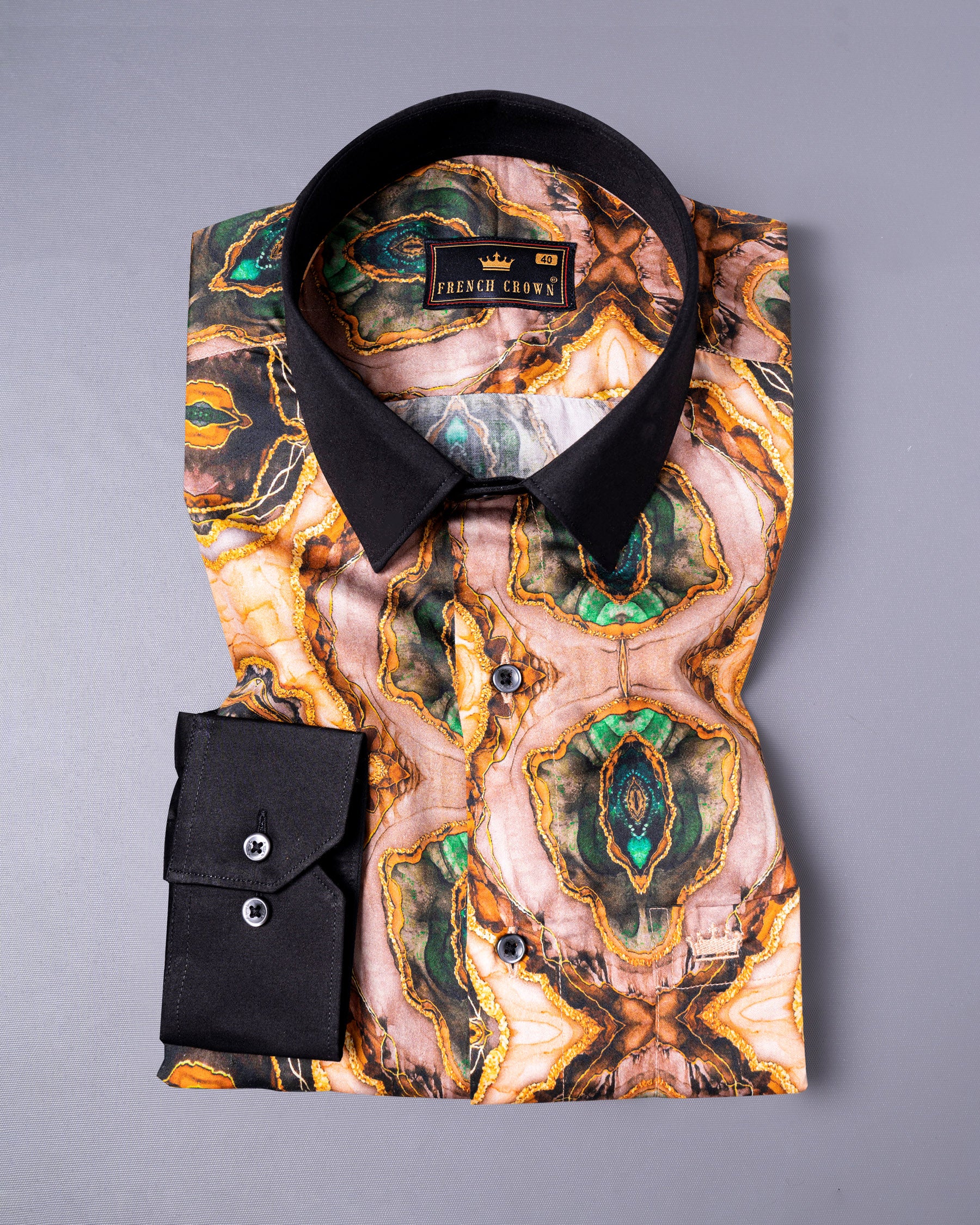 Black with Emerald and Golden jewelry art Printed Premium Cotton Shirt 5183-BCC-P86-38, 5183-BCC-P86-H-38, 5183-BCC-P86-39, 5183-BCC-P86-H-39, 5183-BCC-P86-40, 5183-BCC-P86-H-40, 5183-BCC-P86-42, 5183-BCC-P86-H-42, 5183-BCC-P86-44, 5183-BCC-P86-H-44, 5183-BCC-P86-46, 5183-BCC-P86-H-46, 5183-BCC-P86-48, 5183-BCC-P86-H-48, 5183-BCC-P86-50, 5183-BCC-P86-H-50, 5183-BCC-P86-52, 5183-BCC-P86-H-52