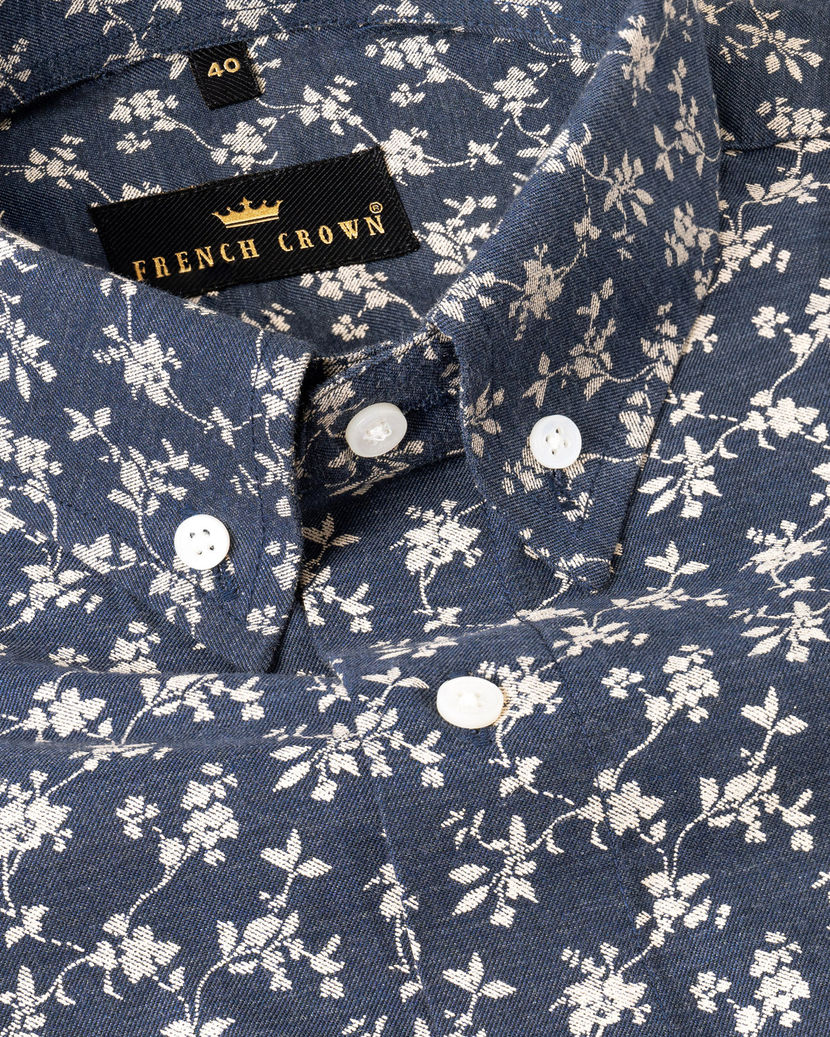 Denim Blue Flowers Printed Premium Oxford Shirt 5189-BD-38, 5189-BD-H-38, 5189-BD-39, 5189-BD-H-39, 5189-BD-40, 5189-BD-H-40, 5189-BD-42, 5189-BD-H-42, 5189-BD-44, 5189-BD-H-44, 5189-BD-46, 5189-BD-H-46, 5189-BD-48, 5189-BD-H-48, 5189-BD-50, 5189-BD-H-50, 5189-BD-52, 5189-BD-H-52