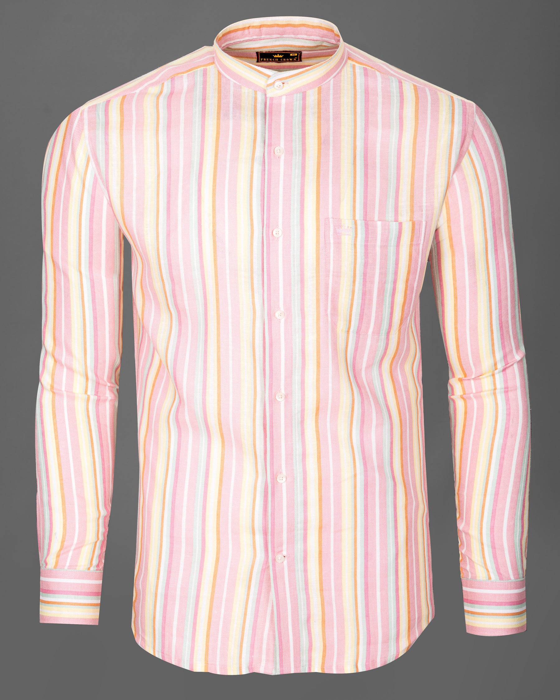 Pastel Striped Luxurious Linen Mandarin Shirt 5204-M-38, 5204-M-H-38, 5204-M-39, 5204-M-H-39, 5204-M-40, 5204-M-H-40, 5204-M-42, 5204-M-H-42, 5204-M-44, 5204-M-H-44, 5204-M-46, 5204-M-H-46, 5204-M-48, 5204-M-H-48, 5204-M-50, 5204-M-H-50, 5204-M-52, 5204-M-H-52