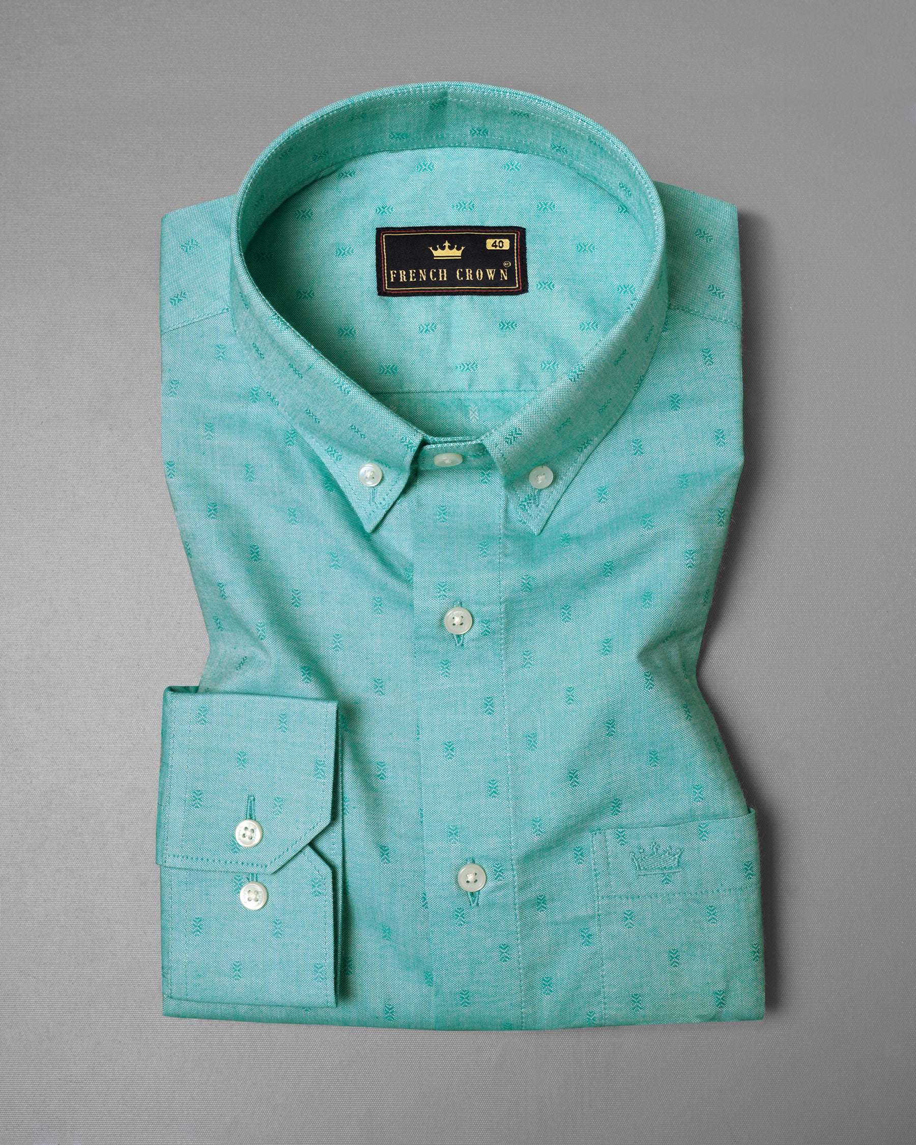 Keppel Green Dobby Textured Premium Giza Cotton Shirt 5233-BD-38, 5233-BD-H-38, 5233-BD-39, 5233-BD-H-39, 5233-BD-40, 5233-BD-H-40, 5233-BD-42, 5233-BD-H-42, 5233-BD-44, 5233-BD-H-44, 5233-BD-46, 5233-BD-H-46, 5233-BD-48, 5233-BD-H-48, 5233-BD-50, 5233-BD-H-50, 5233-BD-52, 5233-BD-H-52