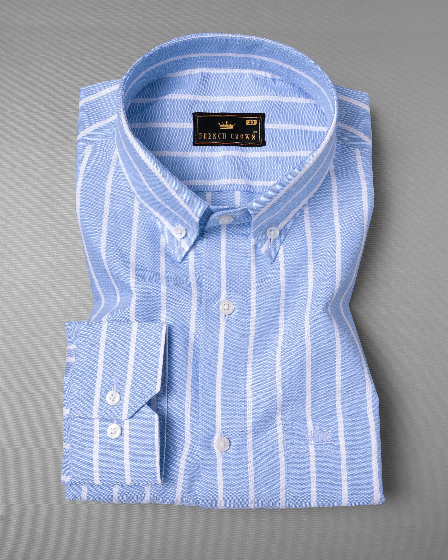 Polo Blue with White Stripes Royal Oxford Shirt 5236-BD-38, 5236-BD-H-38, 5236-BD-39, 5236-BD-H-39, 5236-BD-40, 5236-BD-H-40, 5236-BD-42, 5236-BD-H-42, 5236-BD-44, 5236-BD-H-44, 5236-BD-46, 5236-BD-H-46, 5236-BD-48, 5236-BD-H-48, 5236-BD-50, 5236-BD-H-50, 5236-BD-52, 5236-BD-H-52