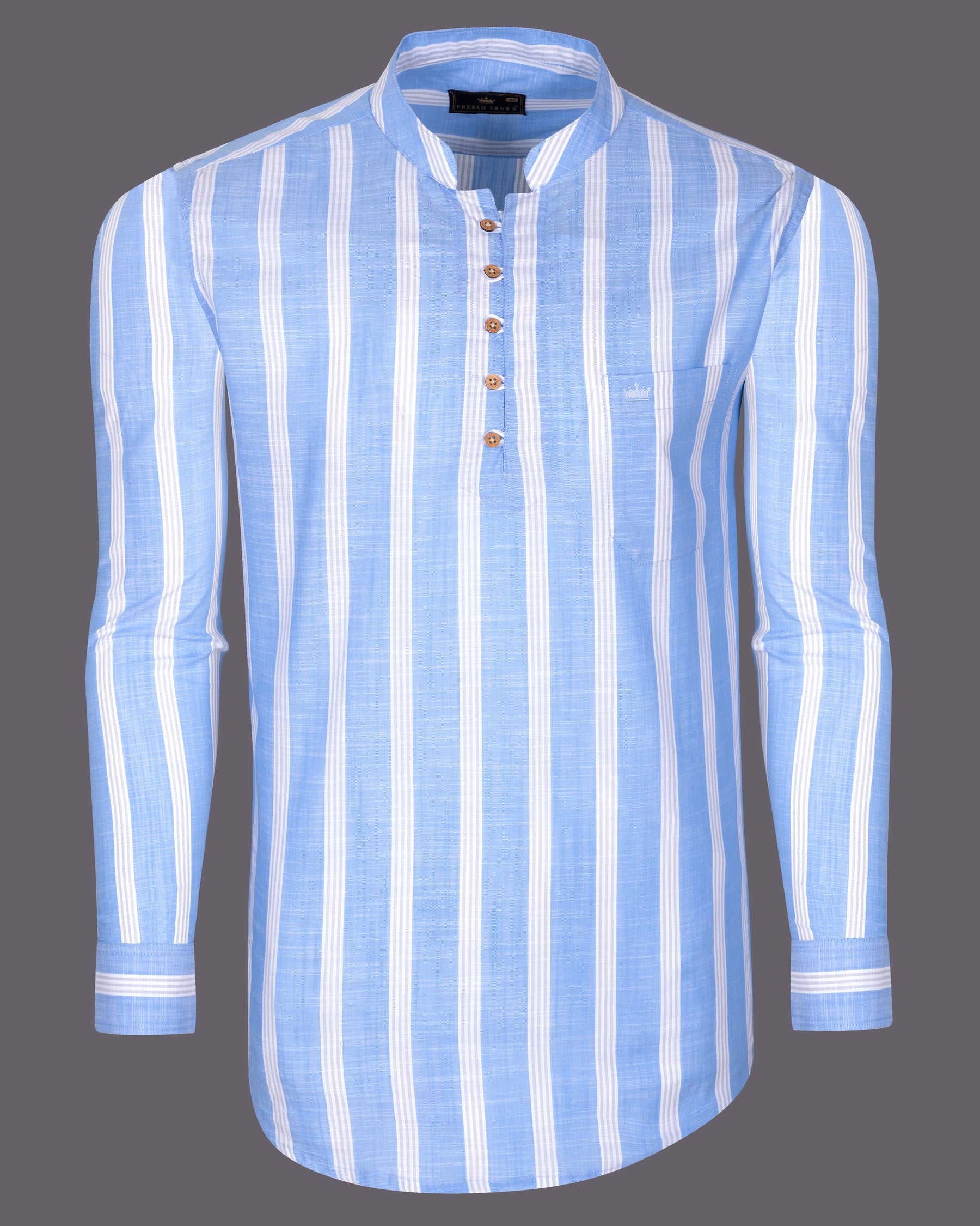 Perano Blue with White Striped Premium Luxurious Linen Kurta Shirt 5246-KS-38, 5246-KS-H-38, 5246-KS-39, 5246-KS-H-39, 5246-KS-40, 5246-KS-H-40, 5246-KS-42, 5246-KS-H-42, 5246-KS-44, 5246-KS-H-44, 5246-KS-46, 5246-KS-H-46, 5246-KS-48, 5246-KS-H-48, 5246-KS-50, 5246-KS-H-50, 5246-KS-52, 5246-KS-H-52