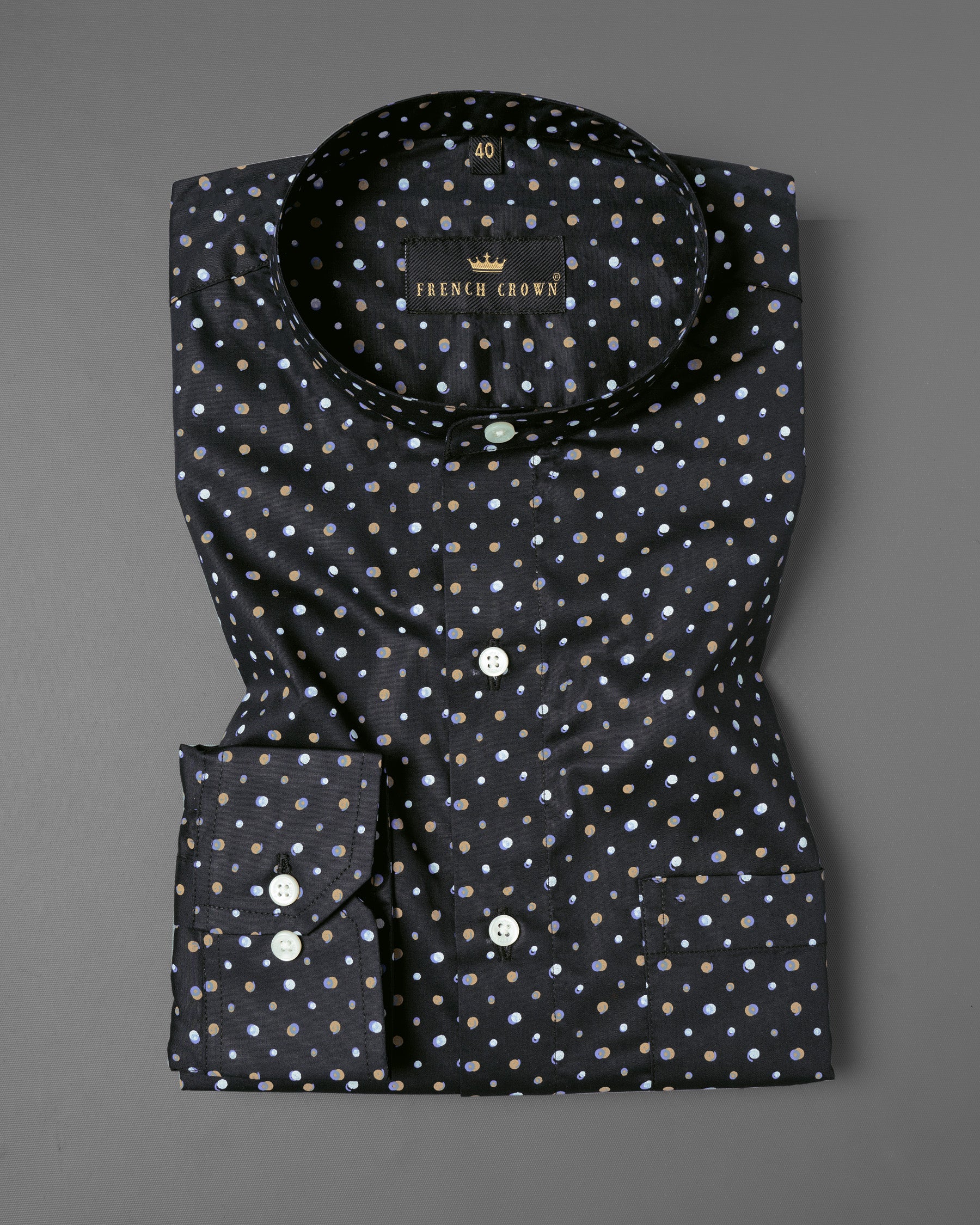 Jade Black Dots Printed Premium Cotton Shirt 5257-M-38, 5257-M-H-38, 5257-M-39, 5257-M-H-39, 5257-M-40, 5257-M-H-40, 5257-M-42, 5257-M-H-42, 5257-M-44, 5257-M-H-44, 5257-M-46, 5257-M-H-46, 5257-M-48, 5257-M-H-48, 5257-M-50, 5257-M-H-50, 5257-M-52, 5257-M-H-52