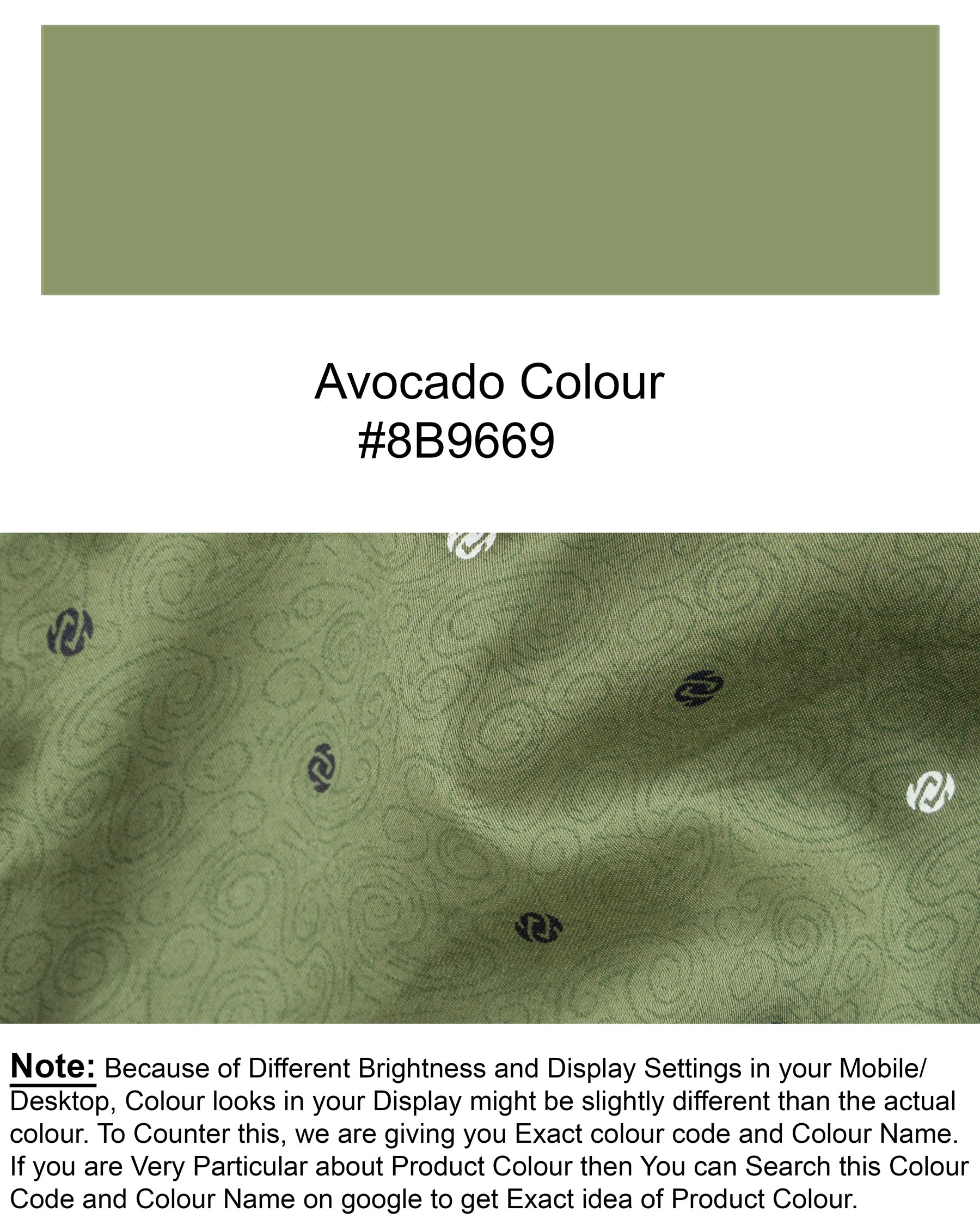 Avocado Green Printed Premium Cotton Shirt 5287-38, 5287-H-38, 5287-39, 5287-H-39, 5287-40, 5287-H-40, 5287-42, 5287-H-42, 5287-44, 5287-H-44, 5287-46, 5287-H-46, 5287-48, 5287-H-48, 5287-50, 5287-H-50, 5287-52, 5287-H-52