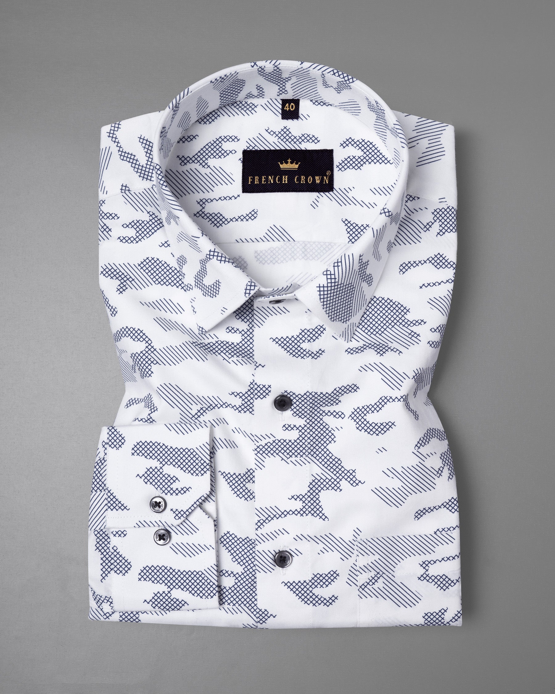 Bright White Camouflage Super soft Premium Cotton Shirt 5290-BLK-38, 5290-BLK-H-38, 5290-BLK-39, 5290-BLK-H-39, 5290-BLK-40, 5290-BLK-H-40, 5290-BLK-42, 5290-BLK-H-42, 5290-BLK-44, 5290-BLK-H-44, 5290-BLK-46, 5290-BLK-H-46, 5290-BLK-48, 5290-BLK-H-48, 5290-BLK-50, 5290-BLK-H-50, 5290-BLK-52, 5290-BLK-H-52