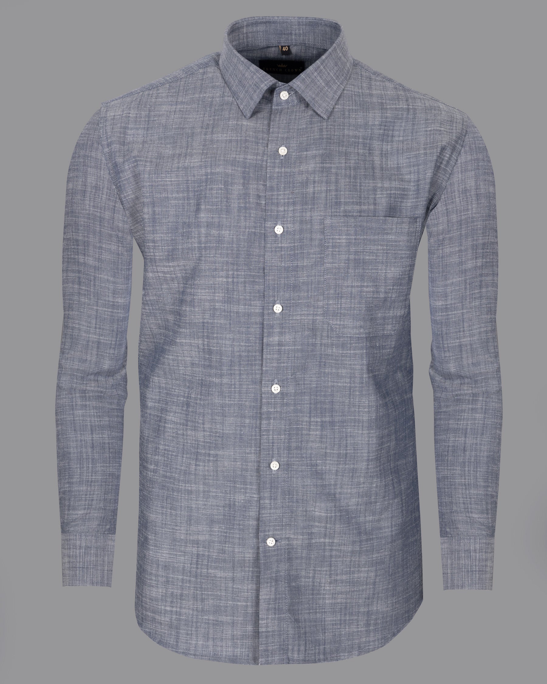 Regent Grey Chambray Premium Cotton Shirt 5291-38, 5291-H-38, 5291-39, 5291-H-39, 5291-40, 5291-H-40, 5291-42, 5291-H-42, 5291-44, 5291-H-44, 5291-46, 5291-H-46, 5291-48, 5291-H-48, 5291-50, 5291-H-50, 5291-52, 5291-H-52