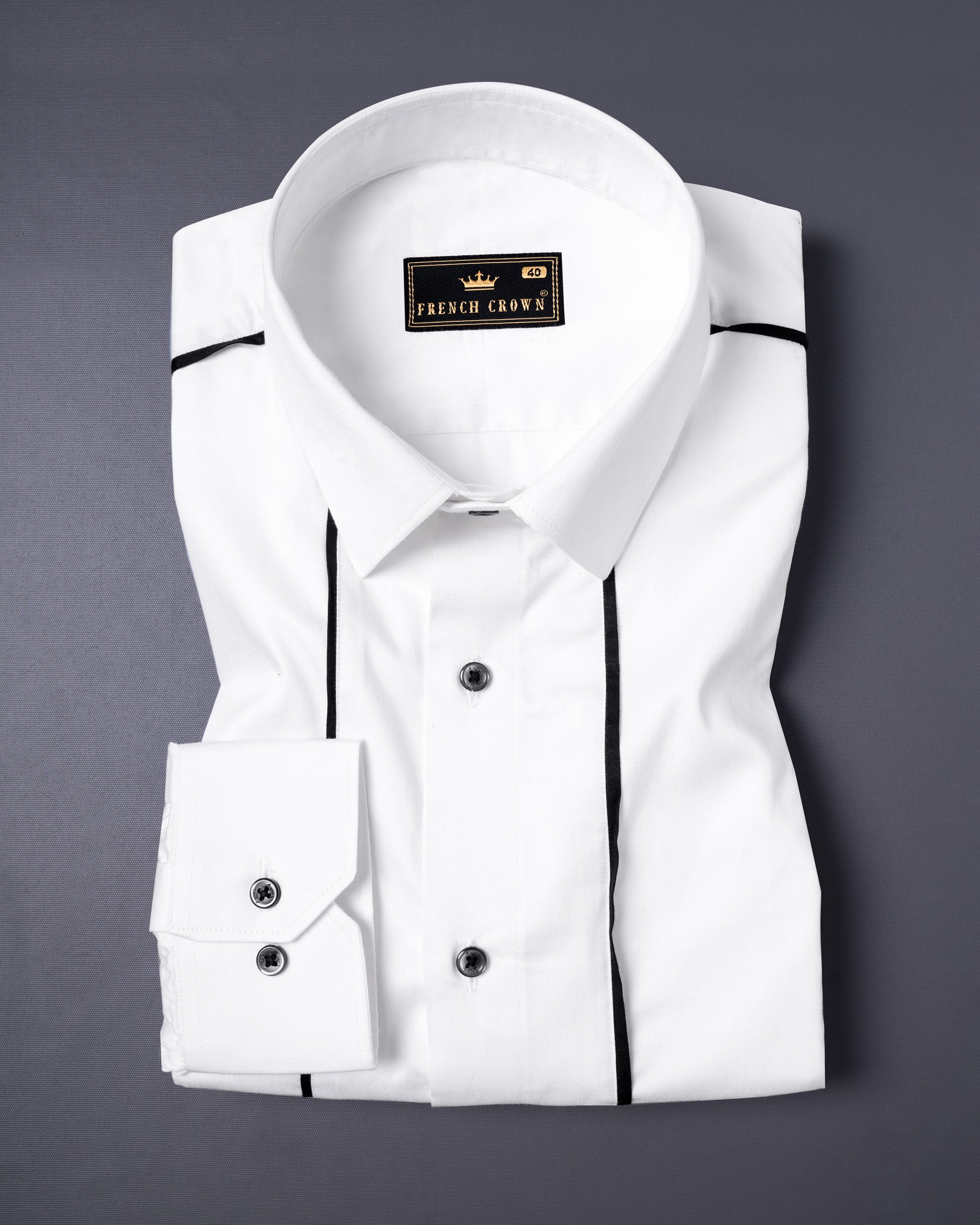 Bright White with Black Subtle Sheen Piping Patterned Premium Cotton Shirt 5317-BLK-P85-38, 5317-BLK-P85-H-38, 5317-BLK-P85-39, 5317-BLK-P85-H-39, 5317-BLK-P85-40, 5317-BLK-P85-H-40, 5317-BLK-P85-42, 5317-BLK-P85-H-42, 5317-BLK-P85-44, 5317-BLK-P85-H-44, 5317-BLK-P85-46, 5317-BLK-P85-H-46, 5317-BLK-P85-48, 5317-BLK-P85-H-48, 5317-BLK-P85-50, 5317-BLK-P85-H-50, 5317-BLK-P85-52, 5317-BLK-P85-H-52