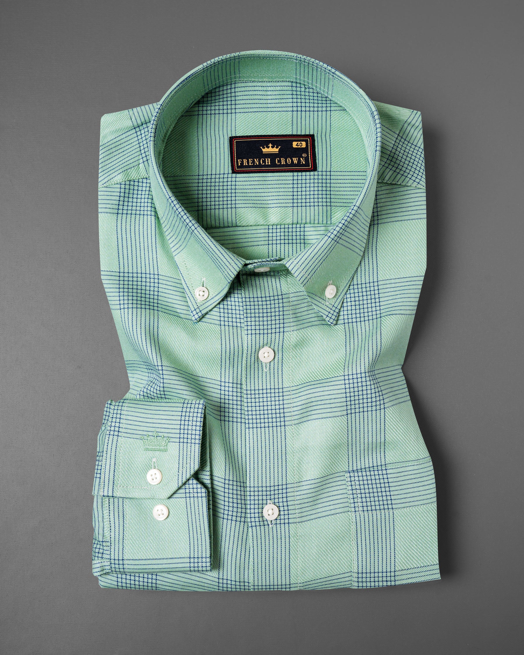 Sea Mist Twill Plaid Premium Cotton Shirt 5339-BD-38, 5339-BD-H-38, 5339-BD-39, 5339-BD-H-39, 5339-BD-40, 5339-BD-H-40, 5339-BD-42, 5339-BD-H-42, 5339-BD-44, 5339-BD-H-44, 5339-BD-46, 5339-BD-H-46, 5339-BD-48, 5339-BD-H-48, 5339-BD-50, 5339-BD-H-50, 5339-BD-52, 5339-BD-H-52