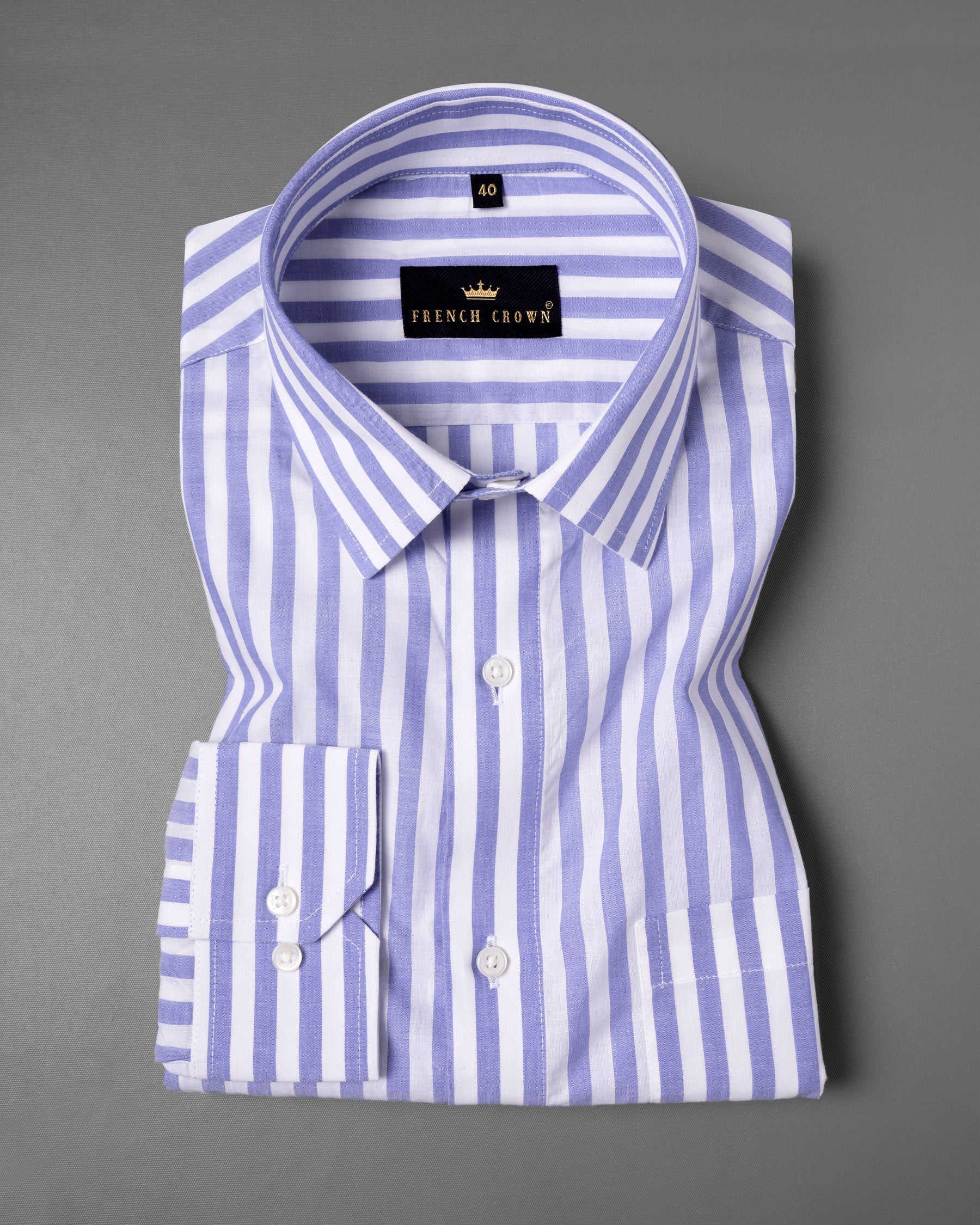 Bright White with Kimberly Blue Striped Premium Cotton Shirt 5404-38, 5404-H-38, 5404-39, 5404-H-39, 5404-40, 5404-H-40, 5404-42, 5404-H-42, 5404-44, 5404-H-44, 5404-46, 5404-H-46, 5404-48, 5404-H-48, 5404-50, 5404-H-50, 5404-52, 5404-H-52