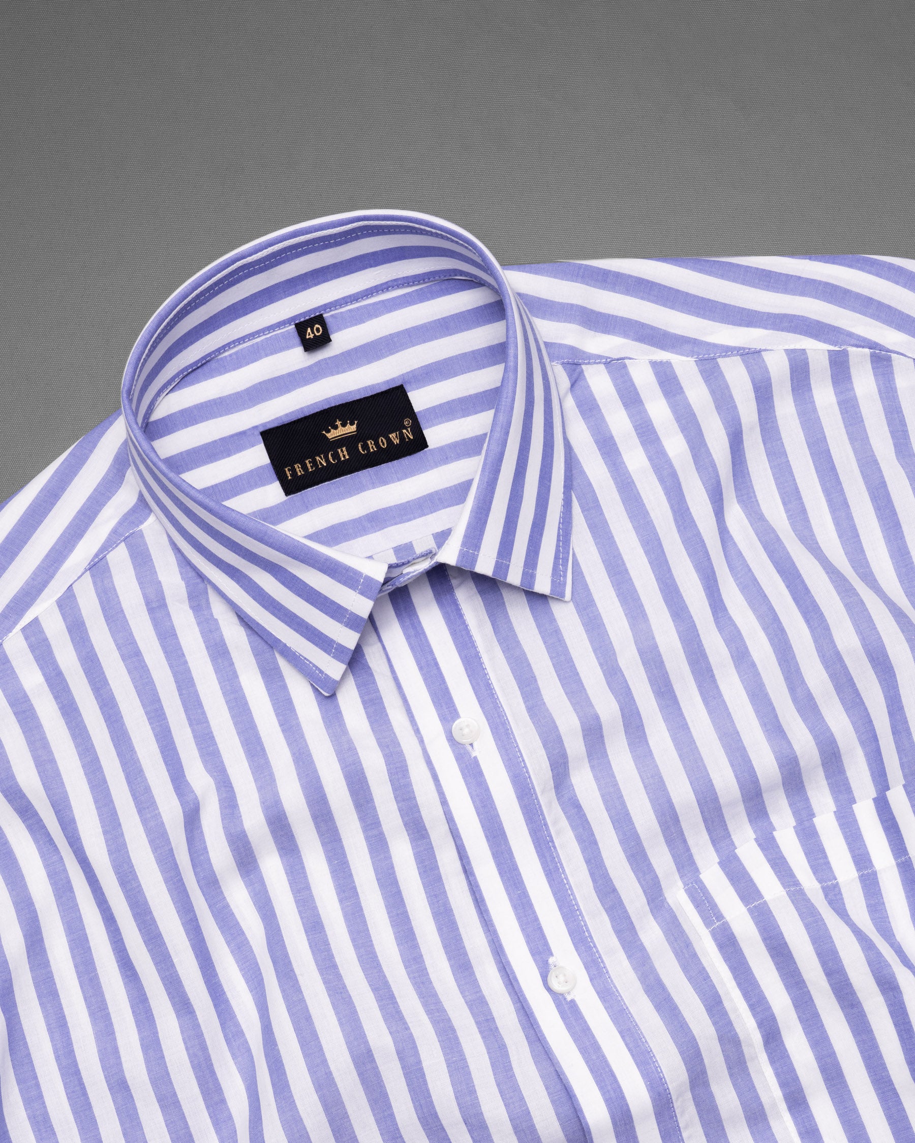 Bright White with Kimberly Blue Striped Premium Cotton Shirt 5404-38, 5404-H-38, 5404-39, 5404-H-39, 5404-40, 5404-H-40, 5404-42, 5404-H-42, 5404-44, 5404-H-44, 5404-46, 5404-H-46, 5404-48, 5404-H-48, 5404-50, 5404-H-50, 5404-52, 5404-H-52