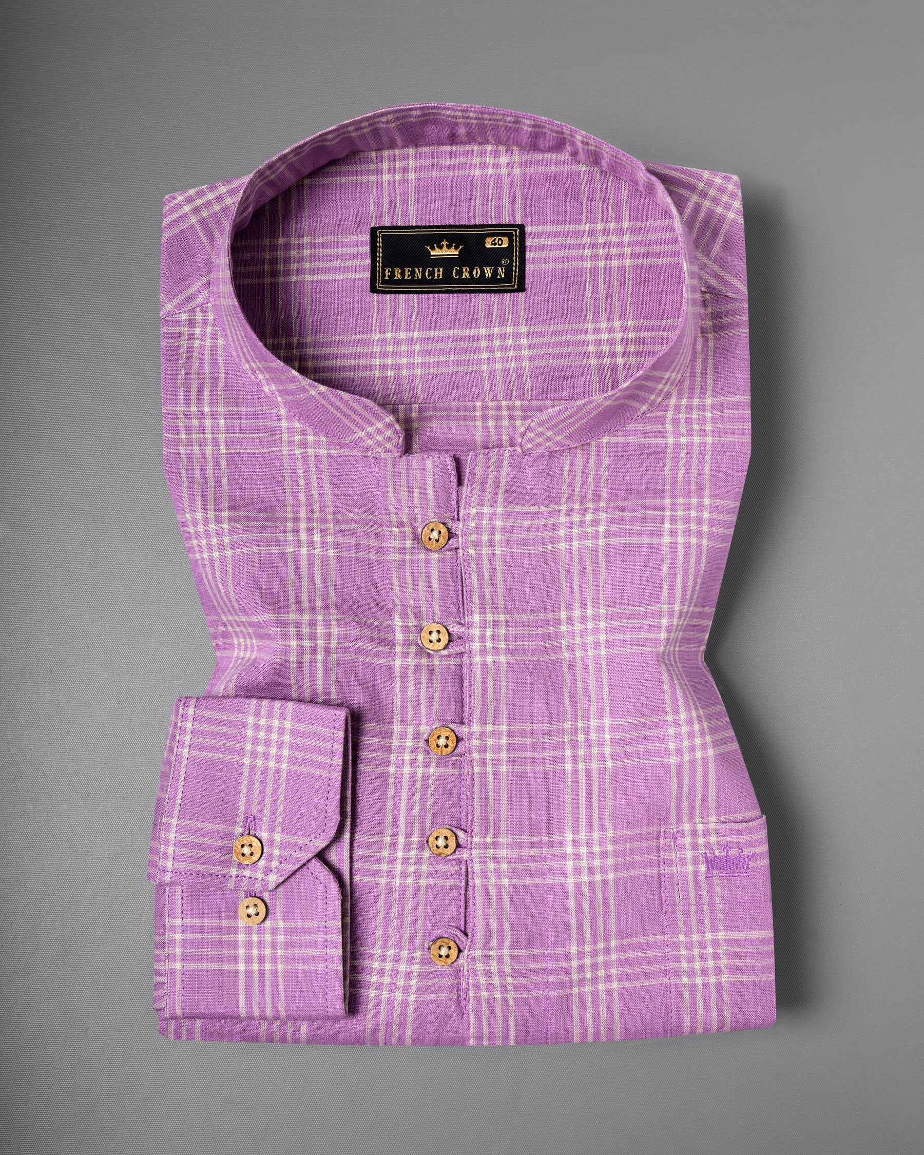 Orchid Plaid Luxurious Linen Kurta Shirt 5410-KS-38, 5410-KS-H-38, 5410-KS-39, 5410-KS-H-39, 5410-KS-40, 5410-KS-H-40, 5410-KS-42, 5410-KS-H-42, 5410-KS-44, 5410-KS-H-44, 5410-KS-46, 5410-KS-H-46, 5410-KS-48, 5410-KS-H-48, 5410-KS-50, 5410-KS-H-50, 5410-KS-52, 5410-KS-H-52