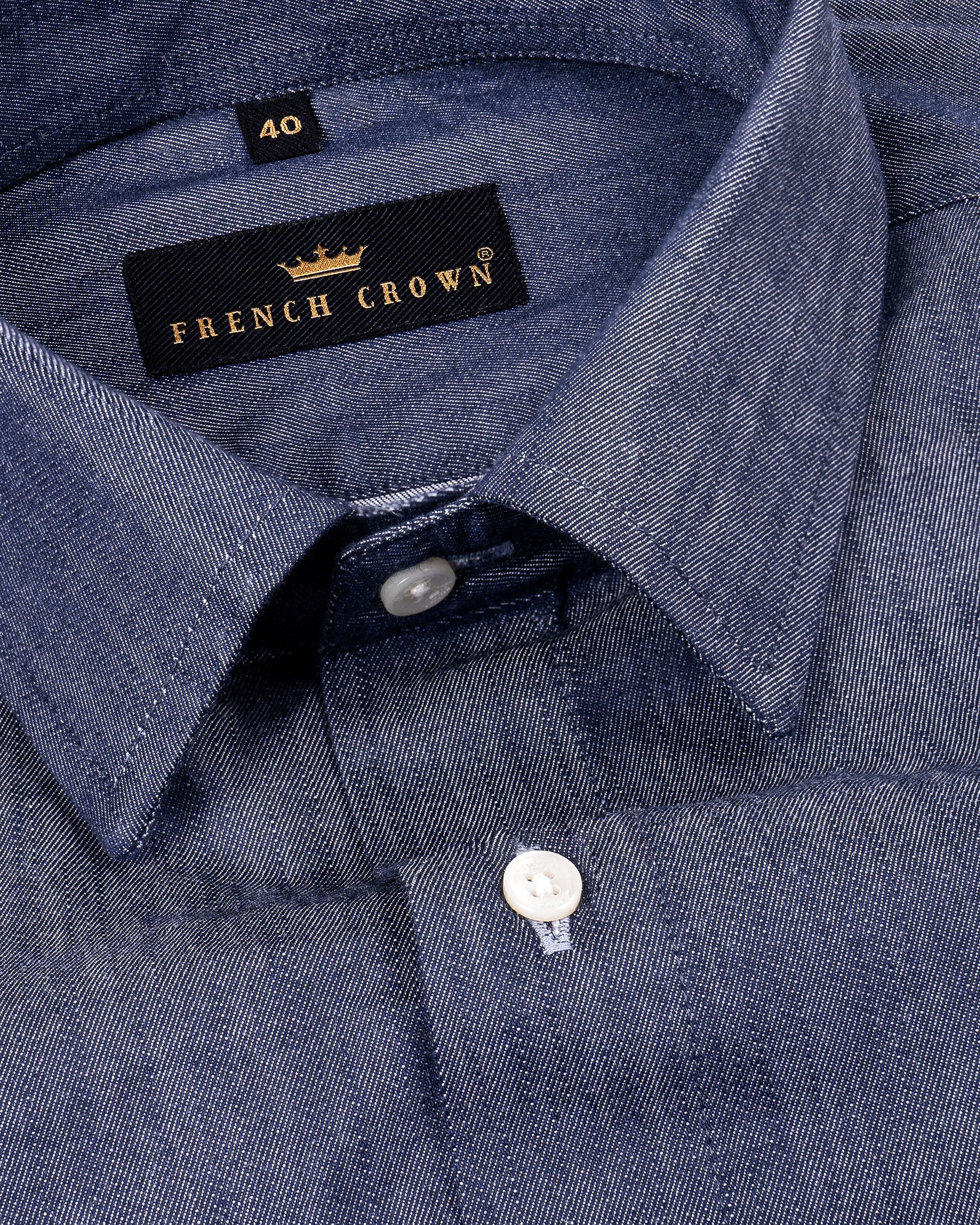Denim Blue Chambray Premium Cotton Shirt 5449-38, 5449-H-38, 5449-39, 5449-H-39, 5449-40, 5449-H-40, 5449-42, 5449-H-42, 5449-44, 5449-H-44, 5449-46, 5449-H-46, 5449-48, 5449-H-48, 5449-50, 5449-H-50, 5449-52, 5449-H-52