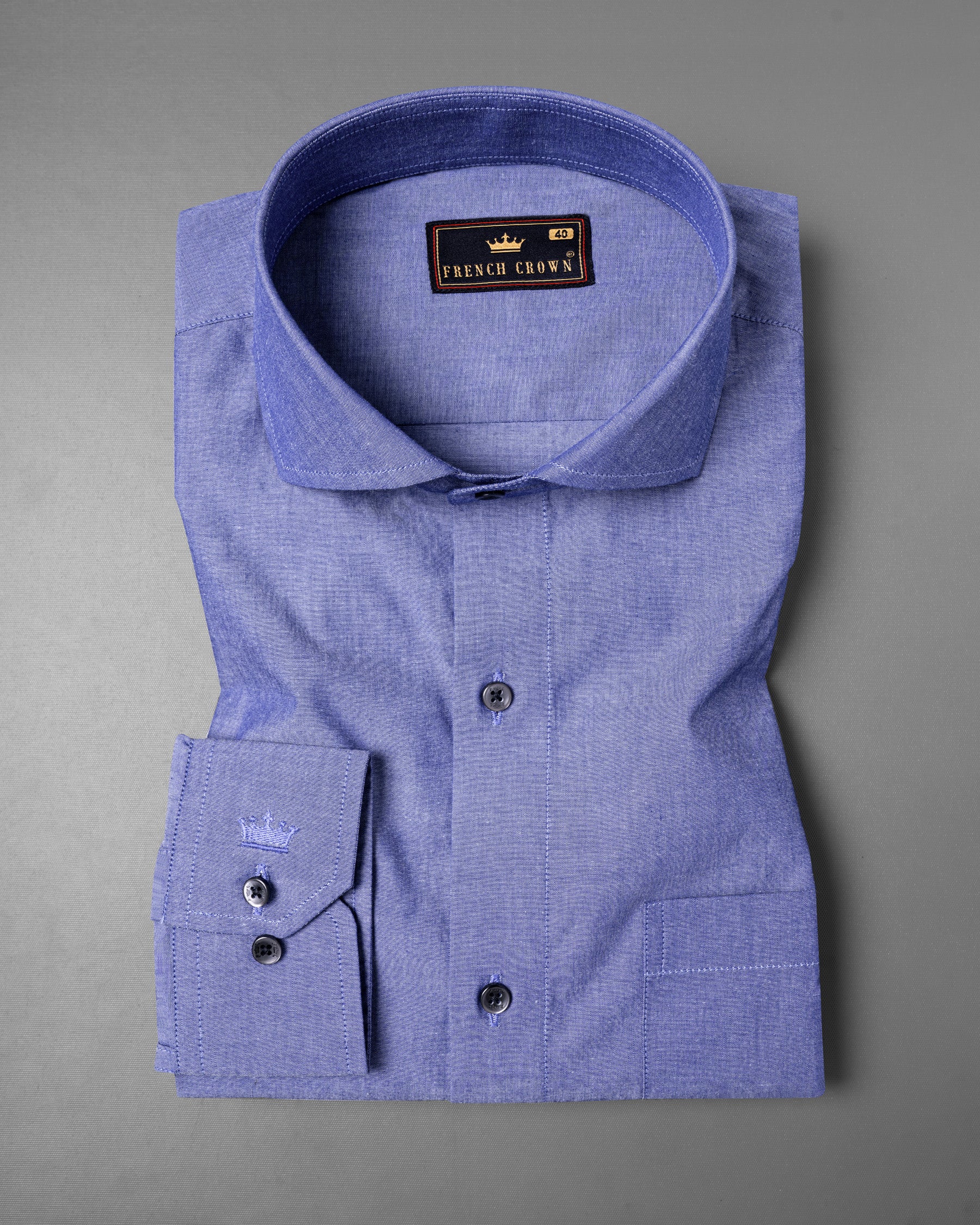 Denim Blue Chambray Premium Cotton Shirt 5494-BLK-38, 5494-BLK-H-38, 5494-BLK-39, 5494-BLK-H-39, 5494-BLK-40, 5494-BLK-H-40, 5494-BLK-42, 5494-BLK-H-42, 5494-BLK-44, 5494-BLK-H-44, 5494-BLK-46, 5494-BLK-H-46, 5494-BLK-48, 5494-BLK-H-48, 5494-BLK-50, 5494-BLK-H-50, 5494-BLK-52, 5494-BLK-H-52