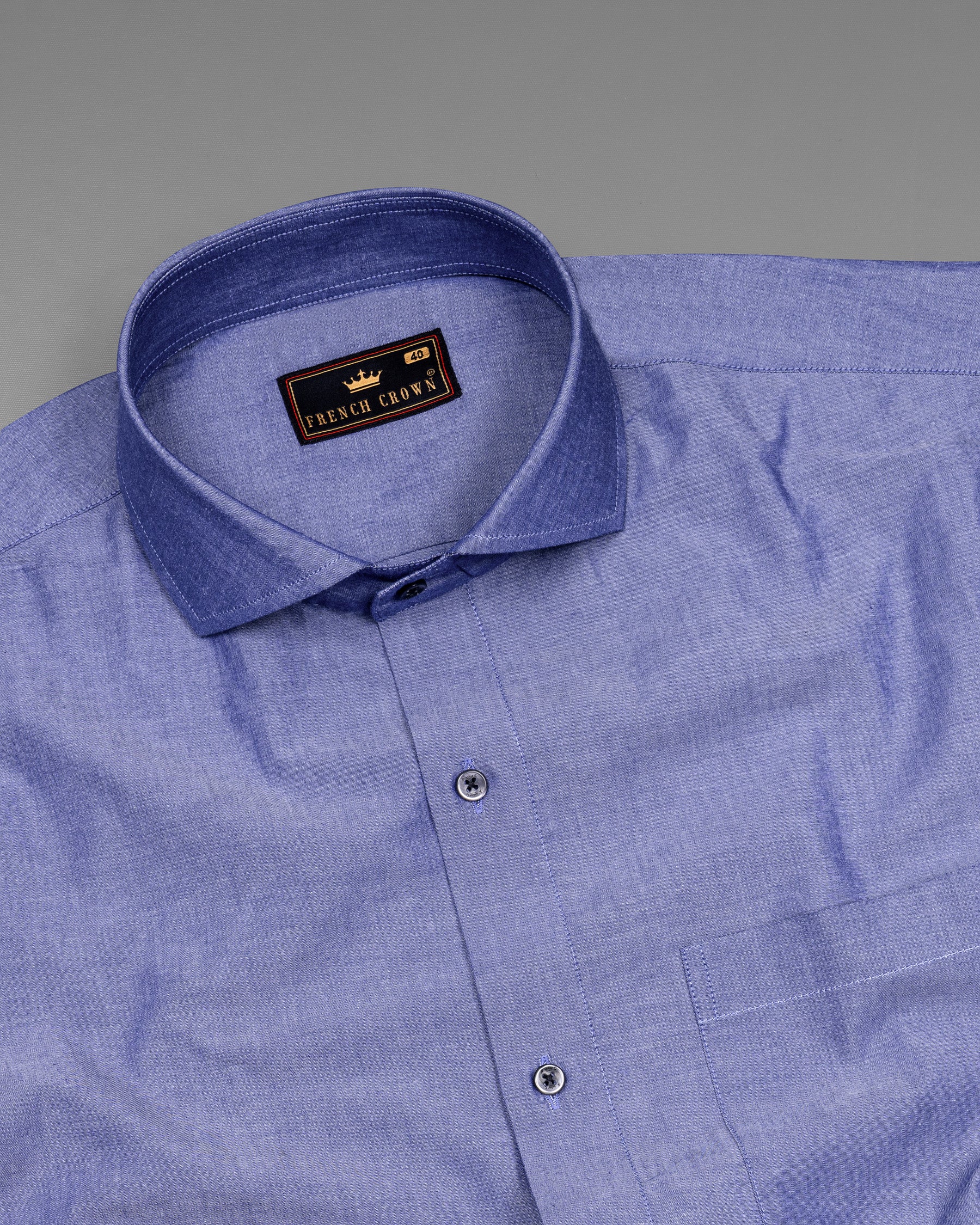 Denim Blue Chambray Premium Cotton Shirt 5494-BLK-38, 5494-BLK-H-38, 5494-BLK-39, 5494-BLK-H-39, 5494-BLK-40, 5494-BLK-H-40, 5494-BLK-42, 5494-BLK-H-42, 5494-BLK-44, 5494-BLK-H-44, 5494-BLK-46, 5494-BLK-H-46, 5494-BLK-48, 5494-BLK-H-48, 5494-BLK-50, 5494-BLK-H-50, 5494-BLK-52, 5494-BLK-H-52