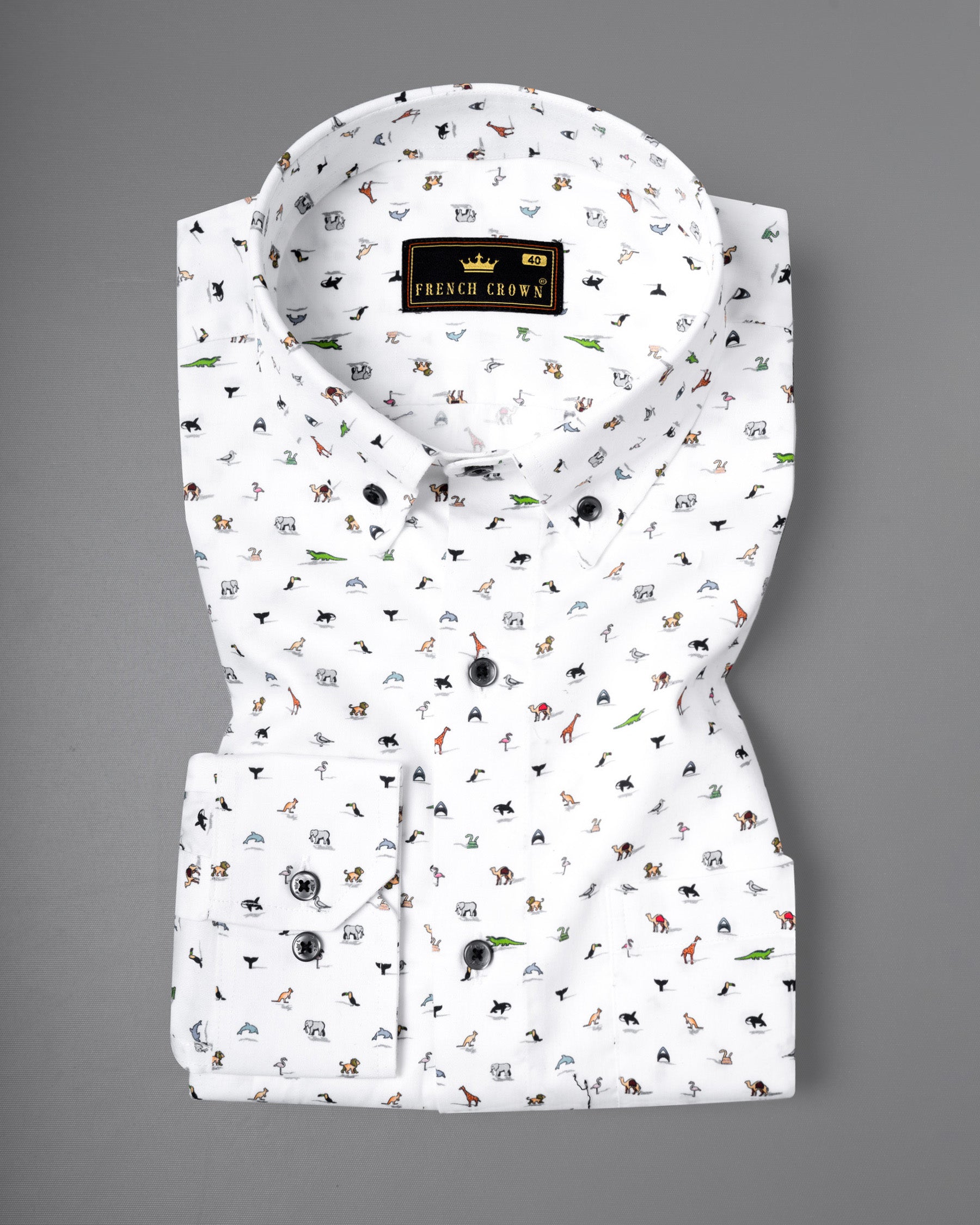 Bright White Animal Printed Premium Satin Shirt 5510-BD-BLK-38, 5510-BD-BLK-H-38, 5510-BD-BLK-39, 5510-BD-BLK-H-39, 5510-BD-BLK-40, 5510-BD-BLK-H-40, 5510-BD-BLK-42, 5510-BD-BLK-H-42, 5510-BD-BLK-44, 5510-BD-BLK-H-44, 5510-BD-BLK-46, 5510-BD-BLK-H-46, 5510-BD-BLK-48, 5510-BD-BLK-H-48, 5510-BD-BLK-50, 5510-BD-BLK-H-50, 5510-BD-BLK-52, 5510-BD-BLK-H-52