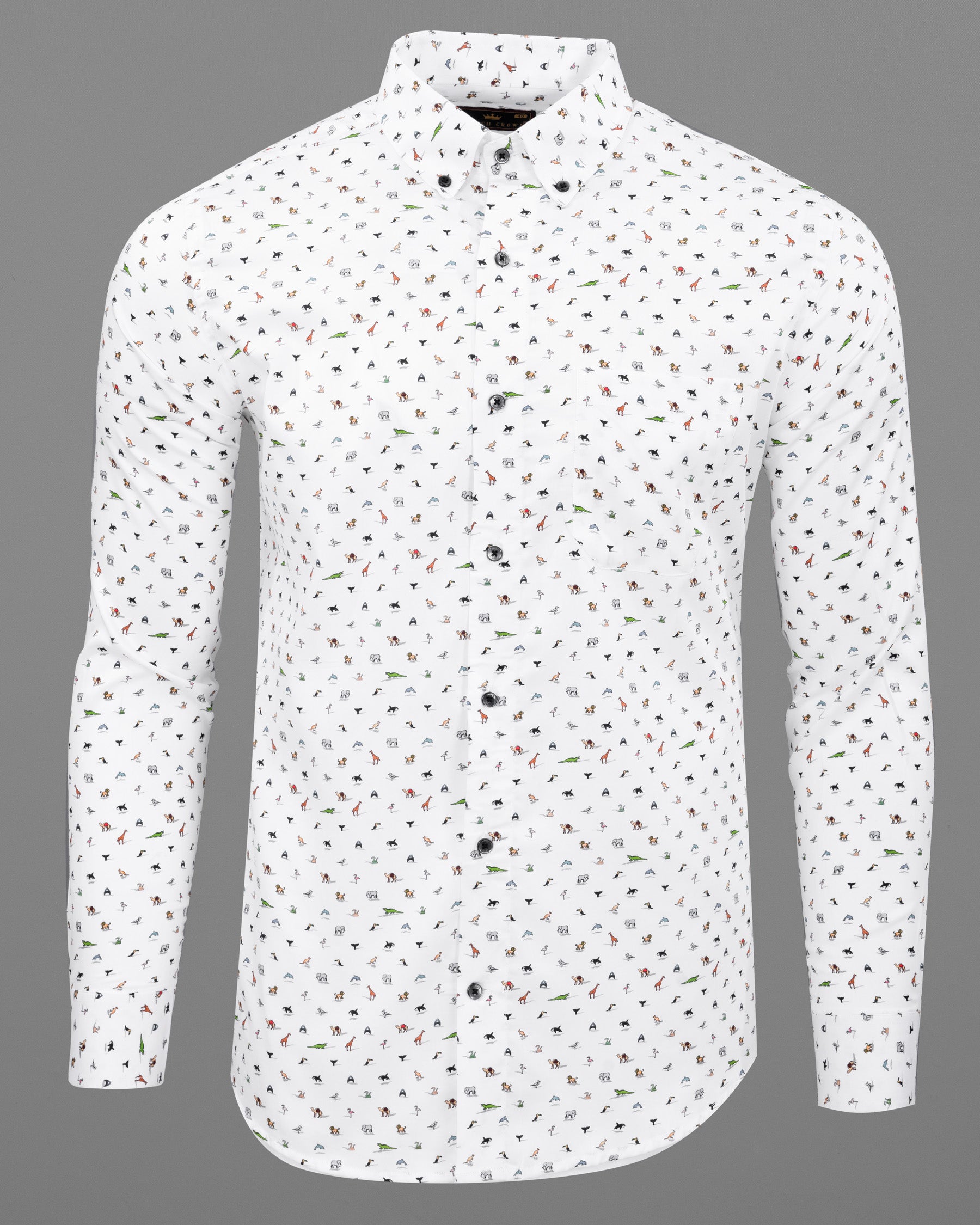 Bright White Animal Printed Premium Satin Shirt 5510-BD-BLK-38, 5510-BD-BLK-H-38, 5510-BD-BLK-39, 5510-BD-BLK-H-39, 5510-BD-BLK-40, 5510-BD-BLK-H-40, 5510-BD-BLK-42, 5510-BD-BLK-H-42, 5510-BD-BLK-44, 5510-BD-BLK-H-44, 5510-BD-BLK-46, 5510-BD-BLK-H-46, 5510-BD-BLK-48, 5510-BD-BLK-H-48, 5510-BD-BLK-50, 5510-BD-BLK-H-50, 5510-BD-BLK-52, 5510-BD-BLK-H-52