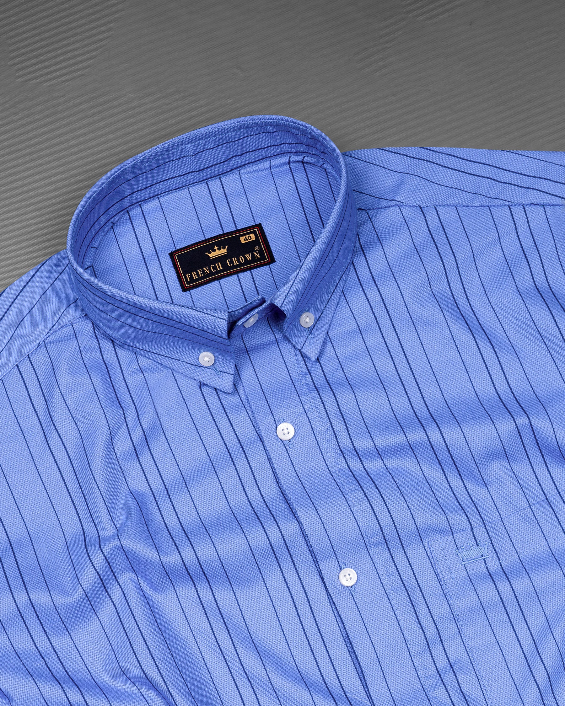 Portage and Marnier Blue Striped Royal Oxford Shirt 5528-BD-38, 5528-BD-H-38, 5528-BD-39, 5528-BD-H-39, 5528-BD-40, 5528-BD-H-40, 5528-BD-42, 5528-BD-H-42, 5528-BD-44, 5528-BD-H-44, 5528-BD-46, 5528-BD-H-46, 5528-BD-48, 5528-BD-H-48, 5528-BD-50, 5528-BD-H-50, 5528-BD-52, 5528-BD-H-52