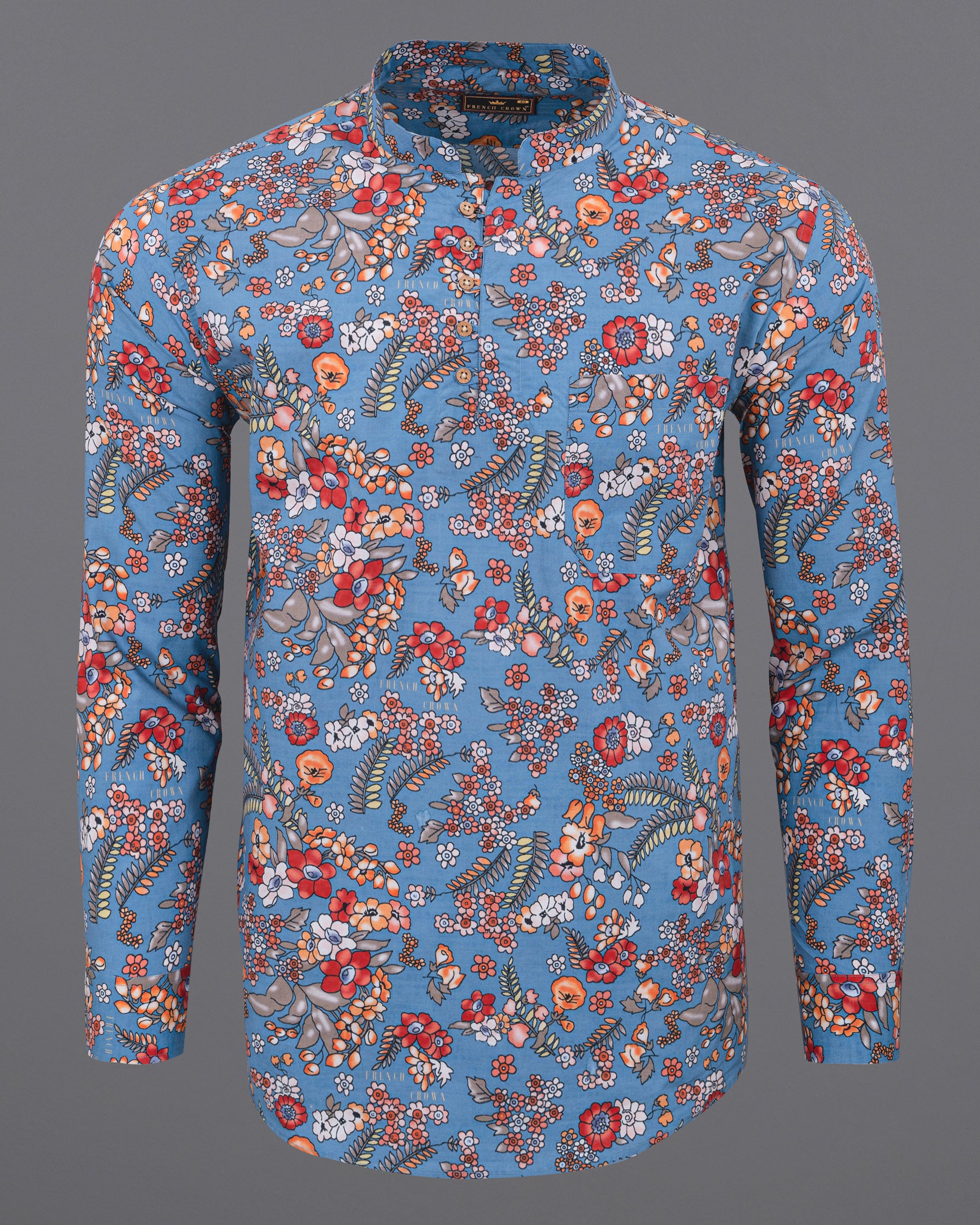 Shakespeare Blue Floral Printed Premium Cotton Kurta Shirt 5626-KS-38, 5626-KS-H-38, 5626-KS-39, 5626-KS-H-39, 5626-KS-40, 5626-KS-H-40, 5626-KS-42, 5626-KS-H-42, 5626-KS-44, 5626-KS-H-44, 5626-KS-46, 5626-KS-H-46, 5626-KS-48, 5626-KS-H-48, 5626-KS-50, 5626-KS-H-50, 5626-KS-52, 5626-KS-H-52