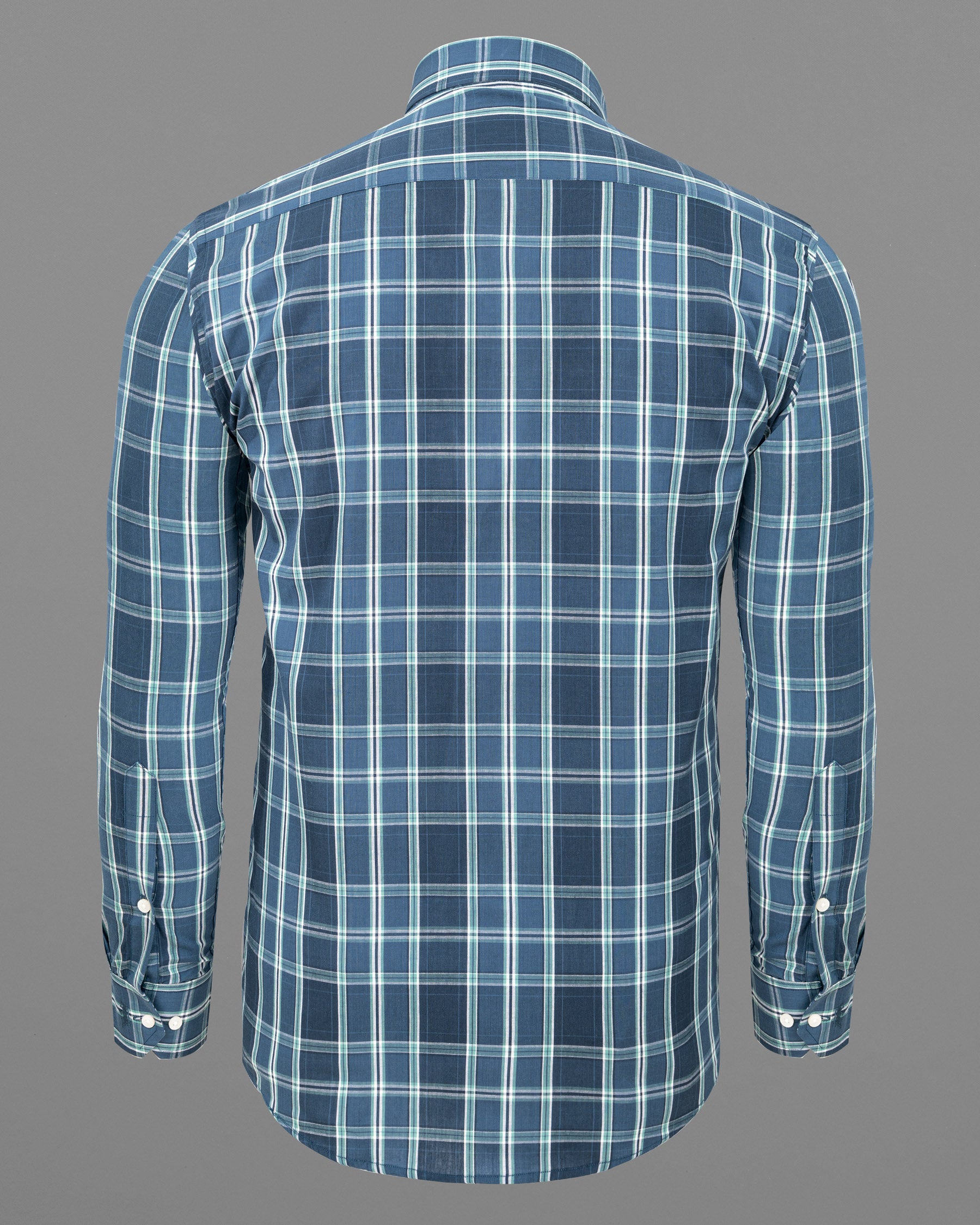 Nile Blue Plaid Premium Cotton Shirt 5633-38, 5633-H-38, 5633-39, 5633-H-39, 5633-40, 5633-H-40, 5633-42, 5633-H-42, 5633-44, 5633-H-44, 5633-46, 5633-H-46, 5633-48, 5633-H-48, 5633-50, 5633-H-50, 5633-52, 5633-H-52