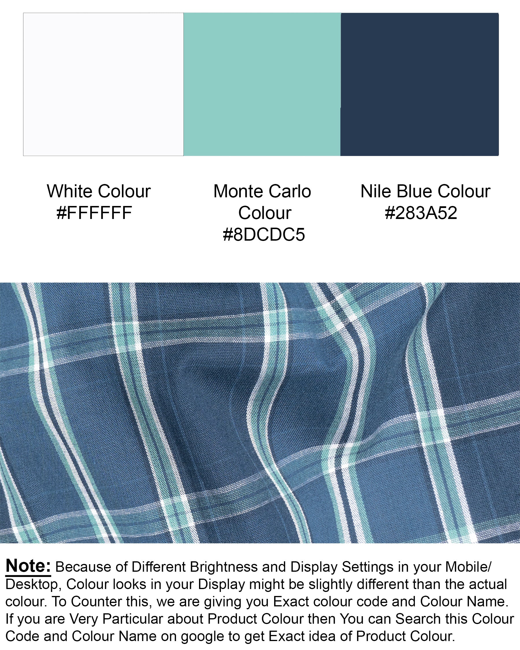 Nile Blue Plaid Premium Cotton Shirt 5633-38, 5633-H-38, 5633-39, 5633-H-39, 5633-40, 5633-H-40, 5633-42, 5633-H-42, 5633-44, 5633-H-44, 5633-46, 5633-H-46, 5633-48, 5633-H-48, 5633-50, 5633-H-50, 5633-52, 5633-H-52