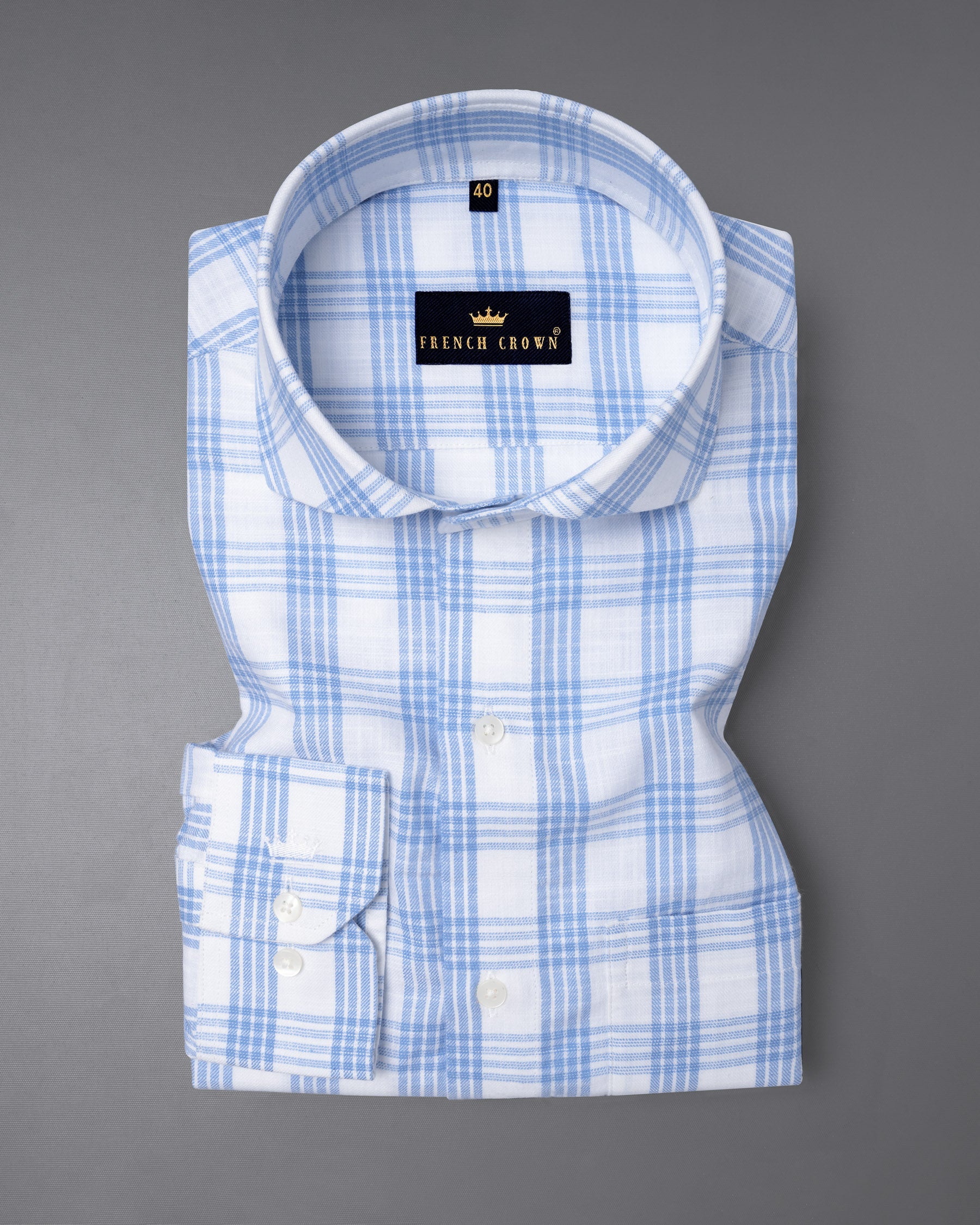 Solitude White Plaid Luxurious Linen Shirt 5634-CA-38, 5634-CA-H-38, 5634-CA-39, 5634-CA-H-39, 5634-CA-40, 5634-CA-H-40, 5634-CA-42, 5634-CA-H-42, 5634-CA-44, 5634-CA-H-44, 5634-CA-46, 5634-CA-H-46, 5634-CA-48, 5634-CA-H-48, 5634-CA-50, 5634-CA-H-50, 5634-CA-52, 5634-CA-H-52