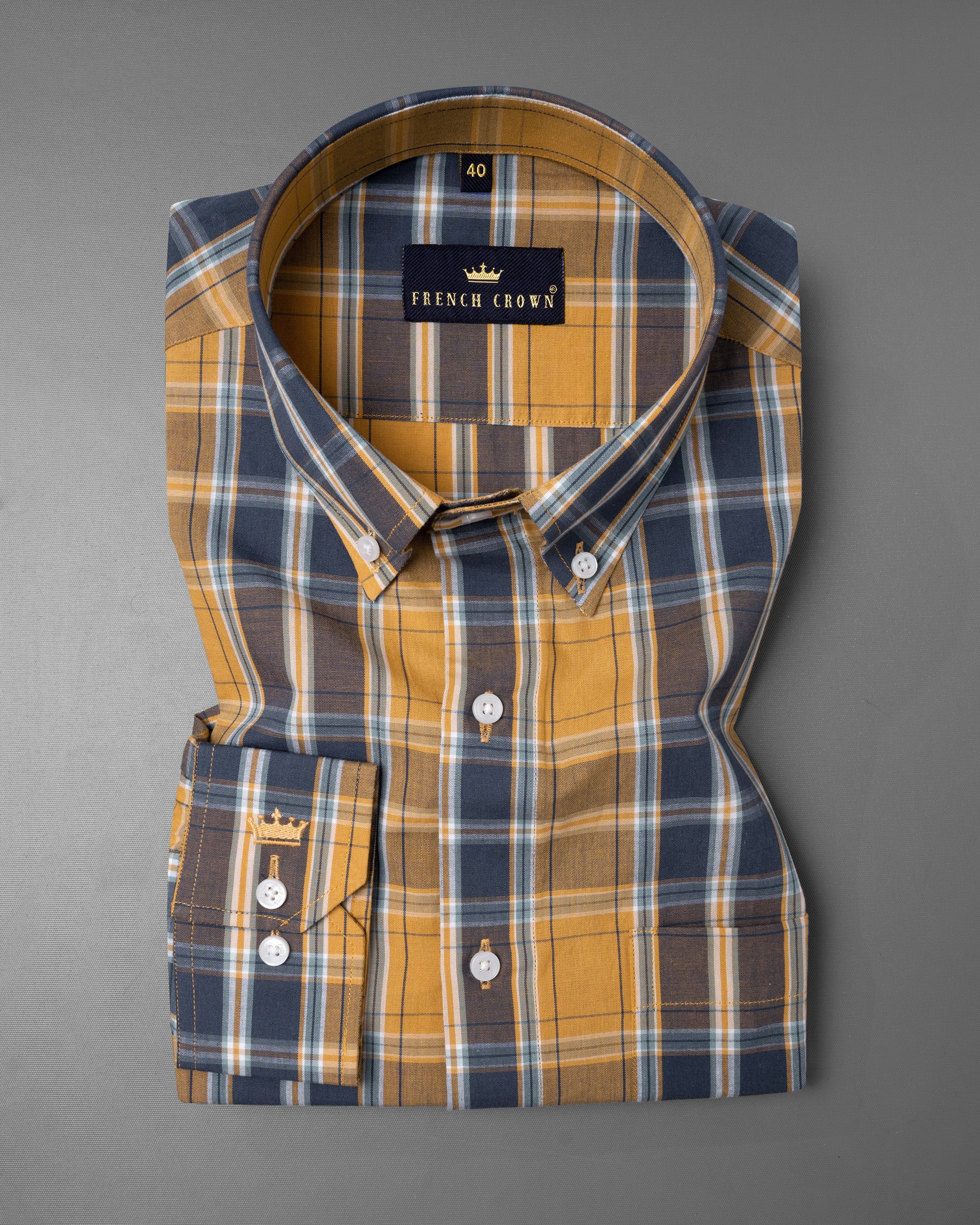 Anzac Yellow and Valhalla Blue Plaid Premium Cotton Shirt 5635-BD-38, 5635-BD-H-38, 5635-BD-39, 5635-BD-H-39, 5635-BD-40, 5635-BD-H-40, 5635-BD-42, 5635-BD-H-42, 5635-BD-44, 5635-BD-H-44, 5635-BD-46, 5635-BD-H-46, 5635-BD-48, 5635-BD-H-48, 5635-BD-50, 5635-BD-H-50, 5635-BD-52, 5635-BD-H-52