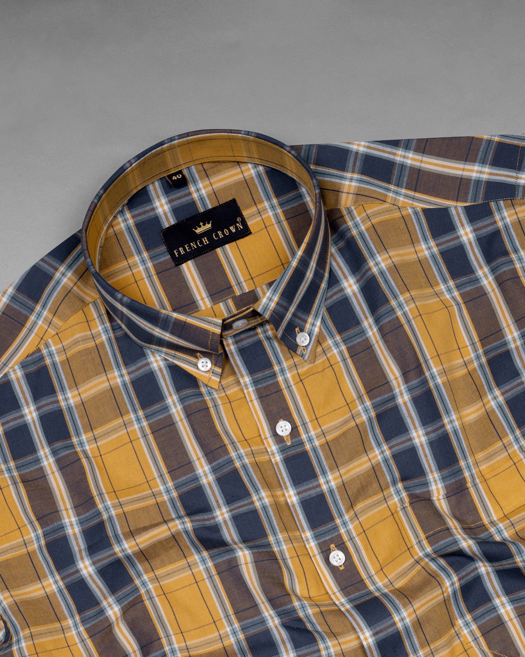 Anzac Yellow and Valhalla Blue Plaid Premium Cotton Shirt 5635-BD-38, 5635-BD-H-38, 5635-BD-39, 5635-BD-H-39, 5635-BD-40, 5635-BD-H-40, 5635-BD-42, 5635-BD-H-42, 5635-BD-44, 5635-BD-H-44, 5635-BD-46, 5635-BD-H-46, 5635-BD-48, 5635-BD-H-48, 5635-BD-50, 5635-BD-H-50, 5635-BD-52, 5635-BD-H-52