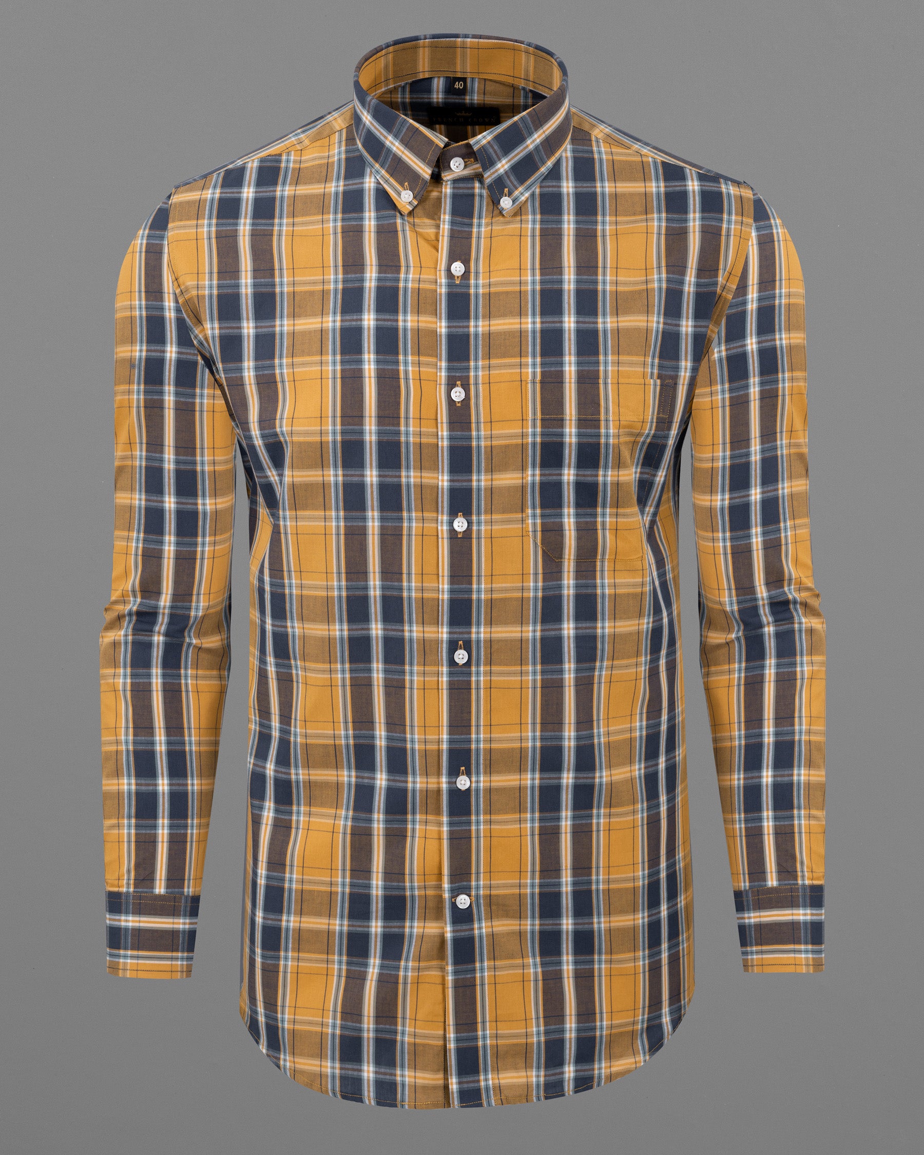 Anzac Yellow and Valhalla Blue Plaid Premium Cotton Shirt 5635-BD-38, 5635-BD-H-38, 5635-BD-39, 5635-BD-H-39, 5635-BD-40, 5635-BD-H-40, 5635-BD-42, 5635-BD-H-42, 5635-BD-44, 5635-BD-H-44, 5635-BD-46, 5635-BD-H-46, 5635-BD-48, 5635-BD-H-48, 5635-BD-50, 5635-BD-H-50, 5635-BD-52, 5635-BD-H-52