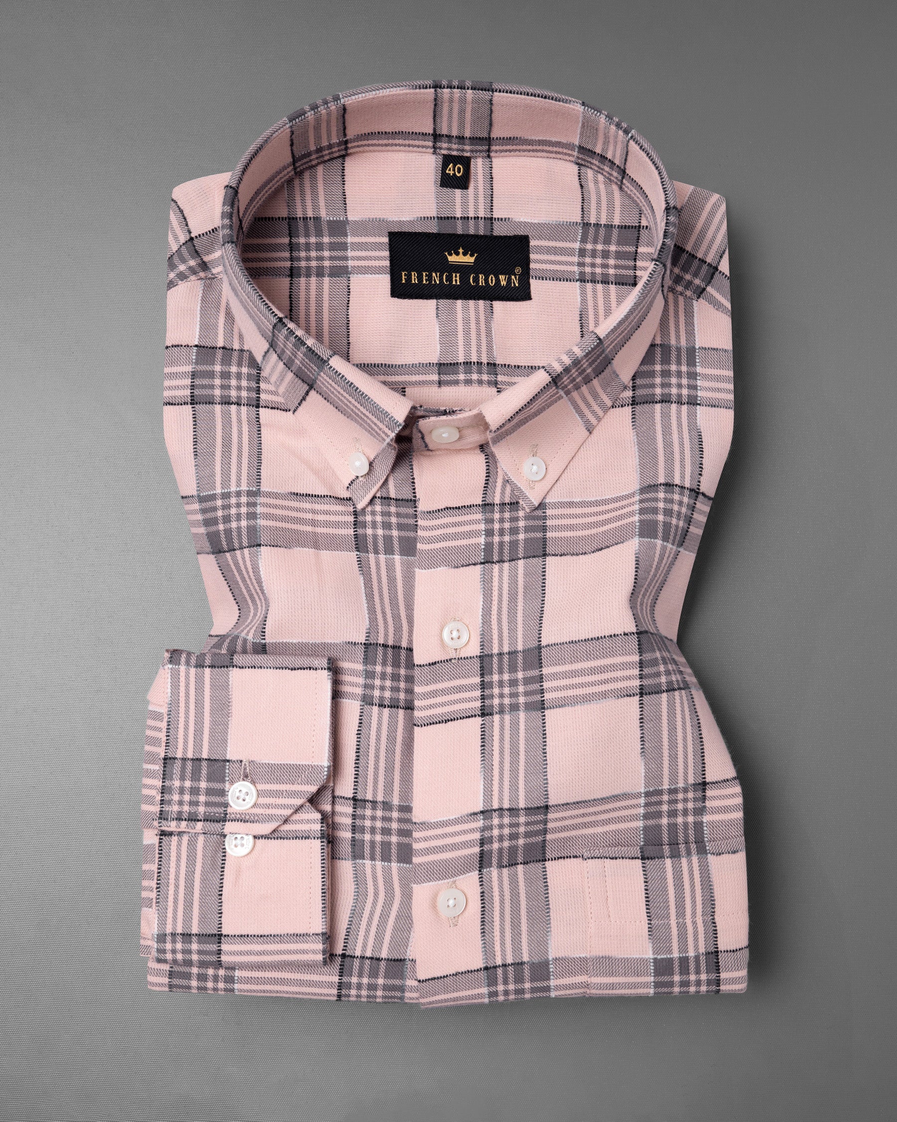 Pale Pink Plaid Dobby Textured Premium Giza Cotton Shirt 5637-BD-38, 5637-BD-H-38, 5637-BD-39, 5637-BD-H-39, 5637-BD-40, 5637-BD-H-40, 5637-BD-42, 5637-BD-H-42, 5637-BD-44, 5637-BD-H-44, 5637-BD-46, 5637-BD-H-46, 5637-BD-48, 5637-BD-H-48, 5637-BD-50, 5637-BD-H-50, 5637-BD-52, 5637-BD-H-52