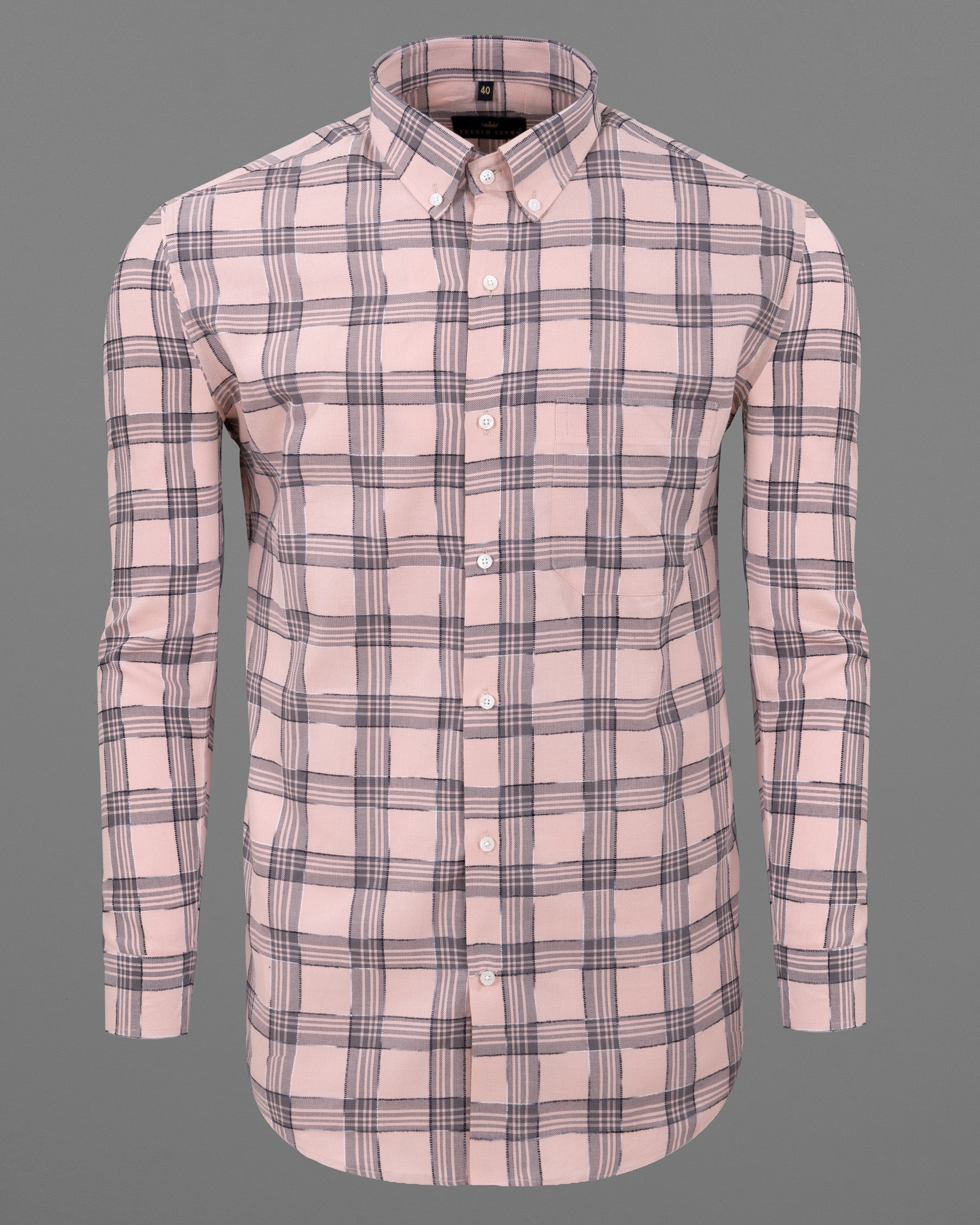 Pale Pink Plaid Dobby Textured Premium Giza Cotton Shirt 5637-BD-38, 5637-BD-H-38, 5637-BD-39, 5637-BD-H-39, 5637-BD-40, 5637-BD-H-40, 5637-BD-42, 5637-BD-H-42, 5637-BD-44, 5637-BD-H-44, 5637-BD-46, 5637-BD-H-46, 5637-BD-48, 5637-BD-H-48, 5637-BD-50, 5637-BD-H-50, 5637-BD-52, 5637-BD-H-52