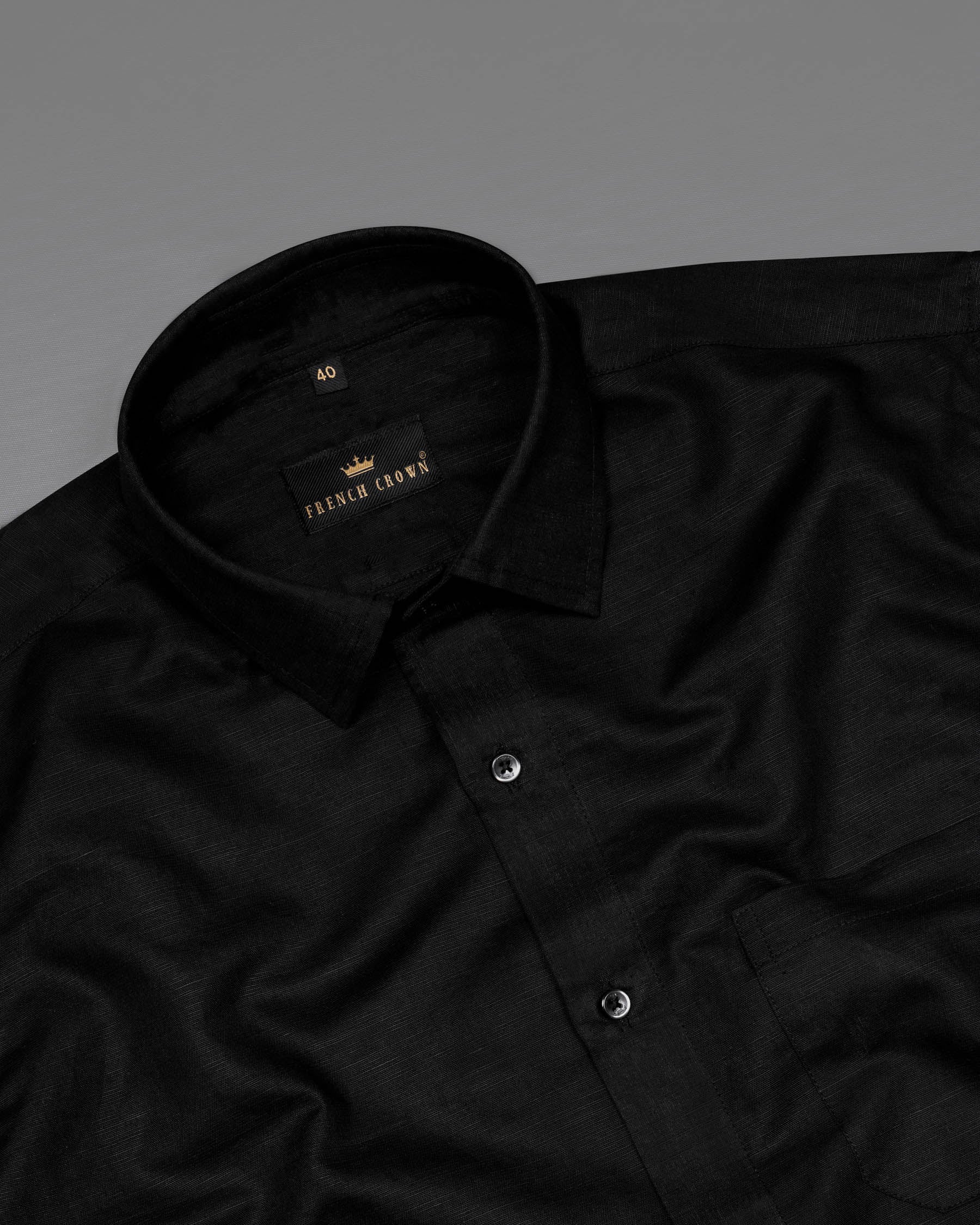 Jade Black Luxurious Linen Shirt 5639-BLK-38, 5639-BLK-H-38, 5639-BLK-39, 5639-BLK-H-39, 5639-BLK-40, 5639-BLK-H-40, 5639-BLK-42, 5639-BLK-H-42, 5639-BLK-44, 5639-BLK-H-44, 5639-BLK-46, 5639-BLK-H-46, 5639-BLK-48, 5639-BLK-H-48, 5639-BLK-50, 5639-BLK-H-50, 5639-BLK-52, 5639-BLK-H-52