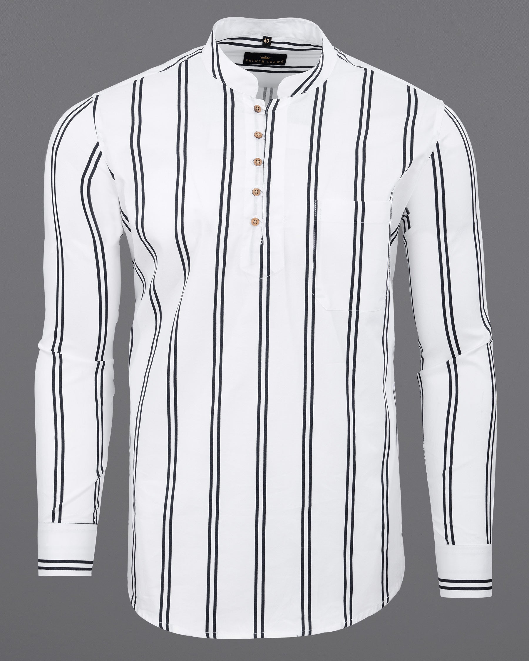 Bright White with Black Striped Royal cotton Kurta Shirt 5643-KS-38, 5643-KS-H-38, 5643-KS-39, 5643-KS-H-39, 5643-KS-40, 5643-KS-H-40, 5643-KS-42, 5643-KS-H-42, 5643-KS-44, 5643-KS-H-44, 5643-KS-46, 5643-KS-H-46, 5643-KS-48, 5643-KS-H-48, 5643-KS-50, 5643-KS-H-50, 5643-KS-52, 5643-KS-H-52