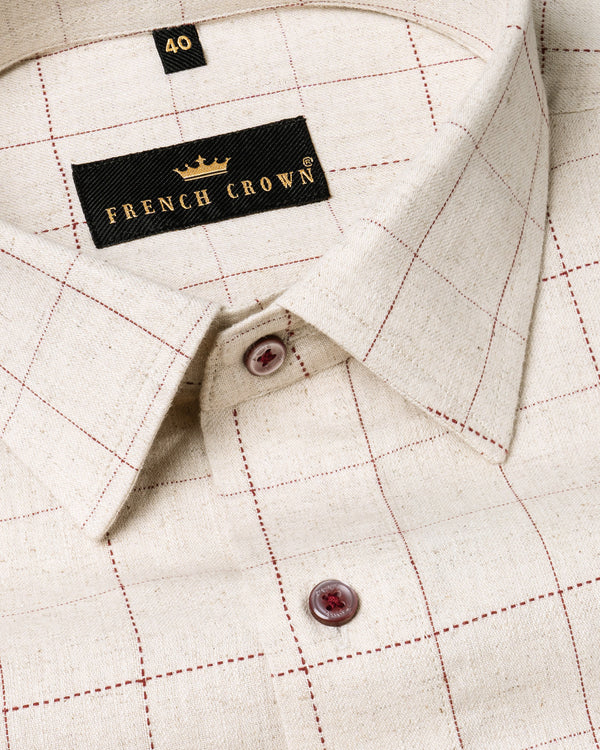 Beige with red windowpane Luxurious Linen Shirt 5664-MN-38, 5664-MN-H-38, 5664-MN-39, 5664-MN-H-39, 5664-MN-40, 5664-MN-H-40, 5664-MN-42, 5664-MN-H-42, 5664-MN-44, 5664-MN-H-44, 5664-MN-46, 5664-MN-H-46, 5664-MN-48, 5664-MN-H-48, 5664-MN-50, 5664-MN-H-50, 5664-MN-52, 5664-MN-H-52