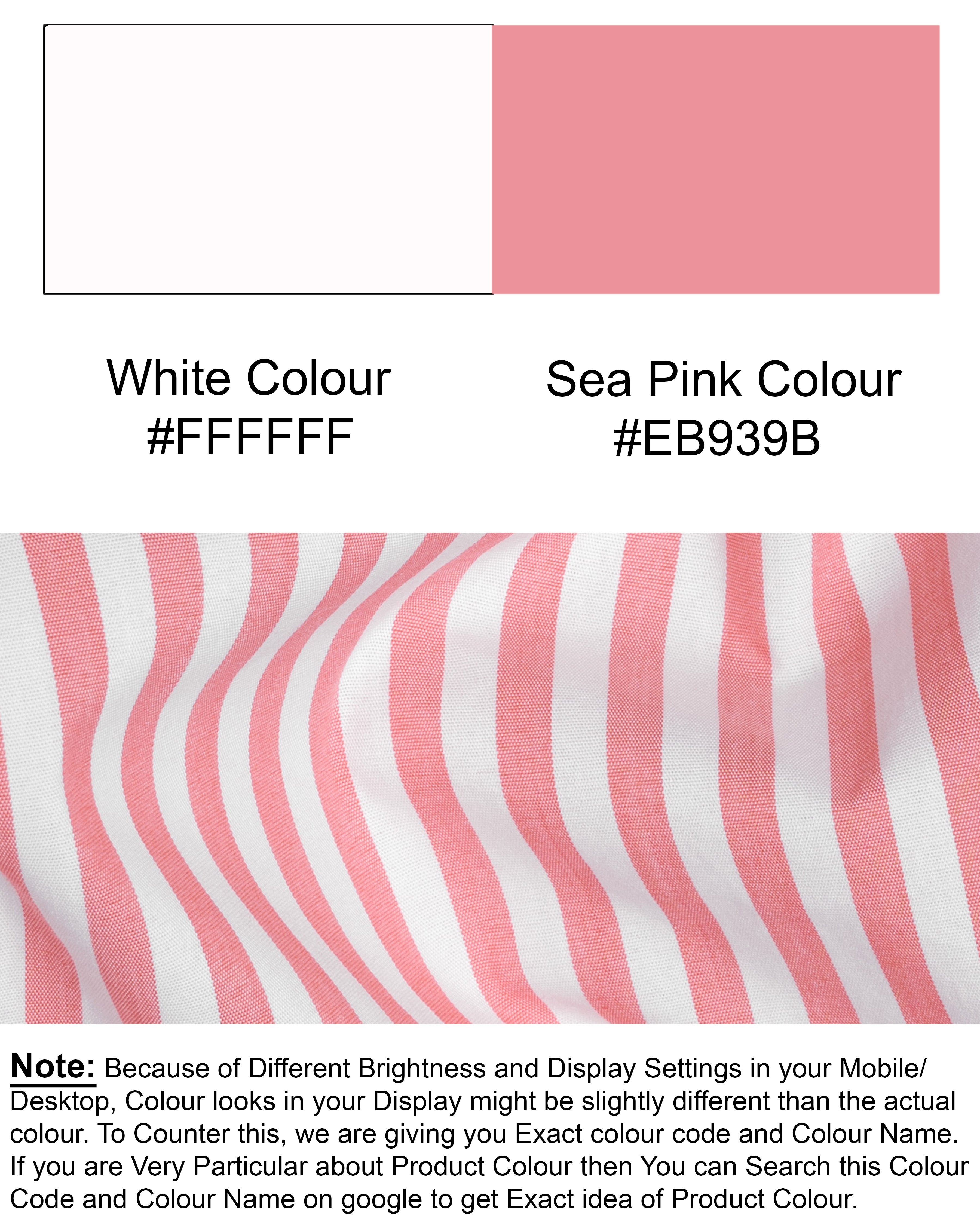 Sea Pink and White Striped Premium Cotton Shirt 5683-CA-38, 5683-CA-H-38, 5683-CA-39, 5683-CA-H-39, 5683-CA-40, 5683-CA-H-40, 5683-CA-42, 5683-CA-H-42, 5683-CA-44, 5683-CA-H-44, 5683-CA-46, 5683-CA-H-46, 5683-CA-48, 5683-CA-H-48, 5683-CA-50, 5683-CA-H-50, 5683-CA-52, 5683-CA-H-52