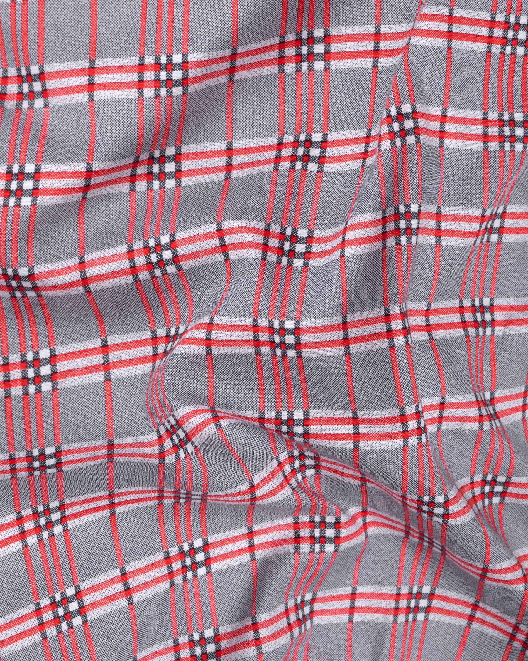 Mischka Grey with Red Plaid Premium Cotton Shirt 5686-38, 5686-H-38, 5686-39, 5686-H-39, 5686-40, 5686-H-40, 5686-42, 5686-H-42, 5686-44, 5686-H-44, 5686-46, 5686-H-46, 5686-48, 5686-H-48, 5686-50, 5686-H-50, 5686-52, 5686-H-52