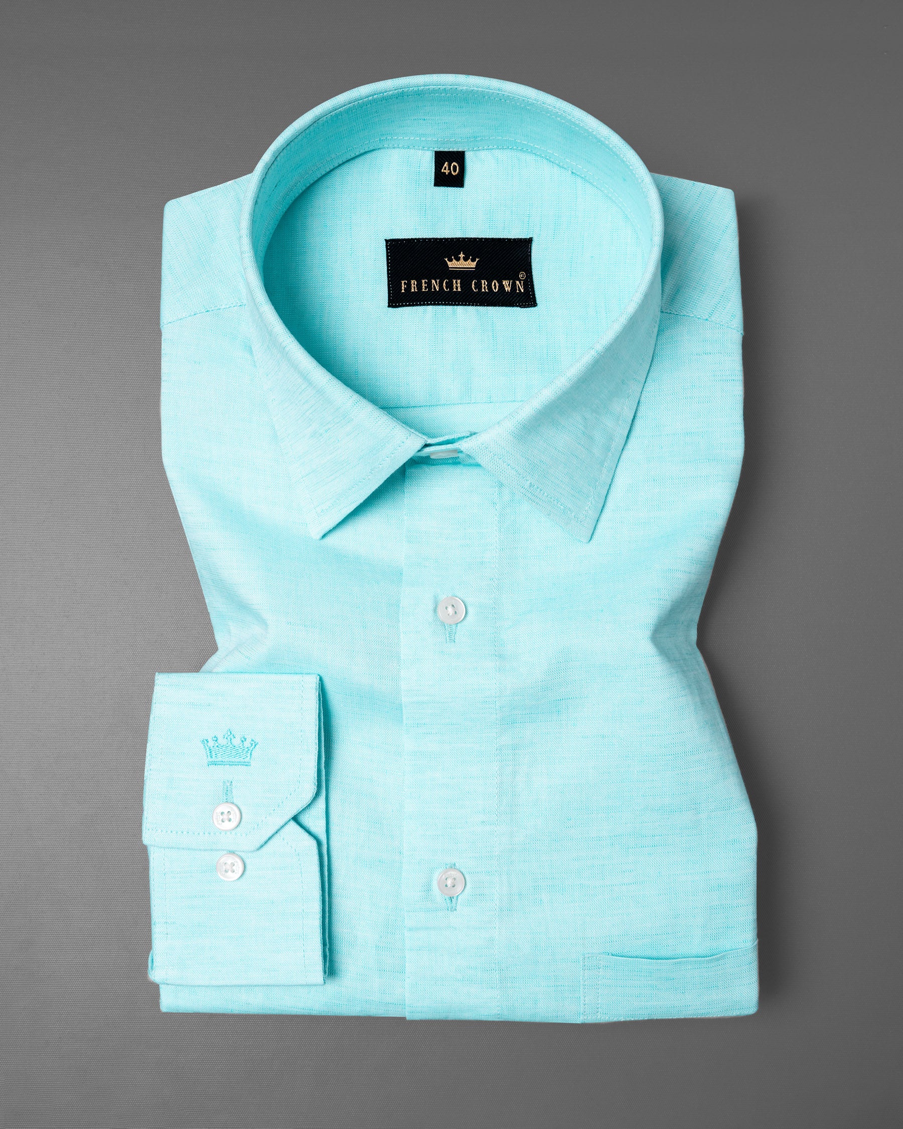 Pale Turquoise Luxurious Linen Shirt 5712-38, 5712-H-38, 5712-39, 5712-H-39, 5712-40, 5712-H-40, 5712-42, 5712-H-42, 5712-44, 5712-H-44, 5712-46, 5712-H-46, 5712-48, 5712-H-48, 5712-50, 5712-H-50, 5712-52, 5712-H-52