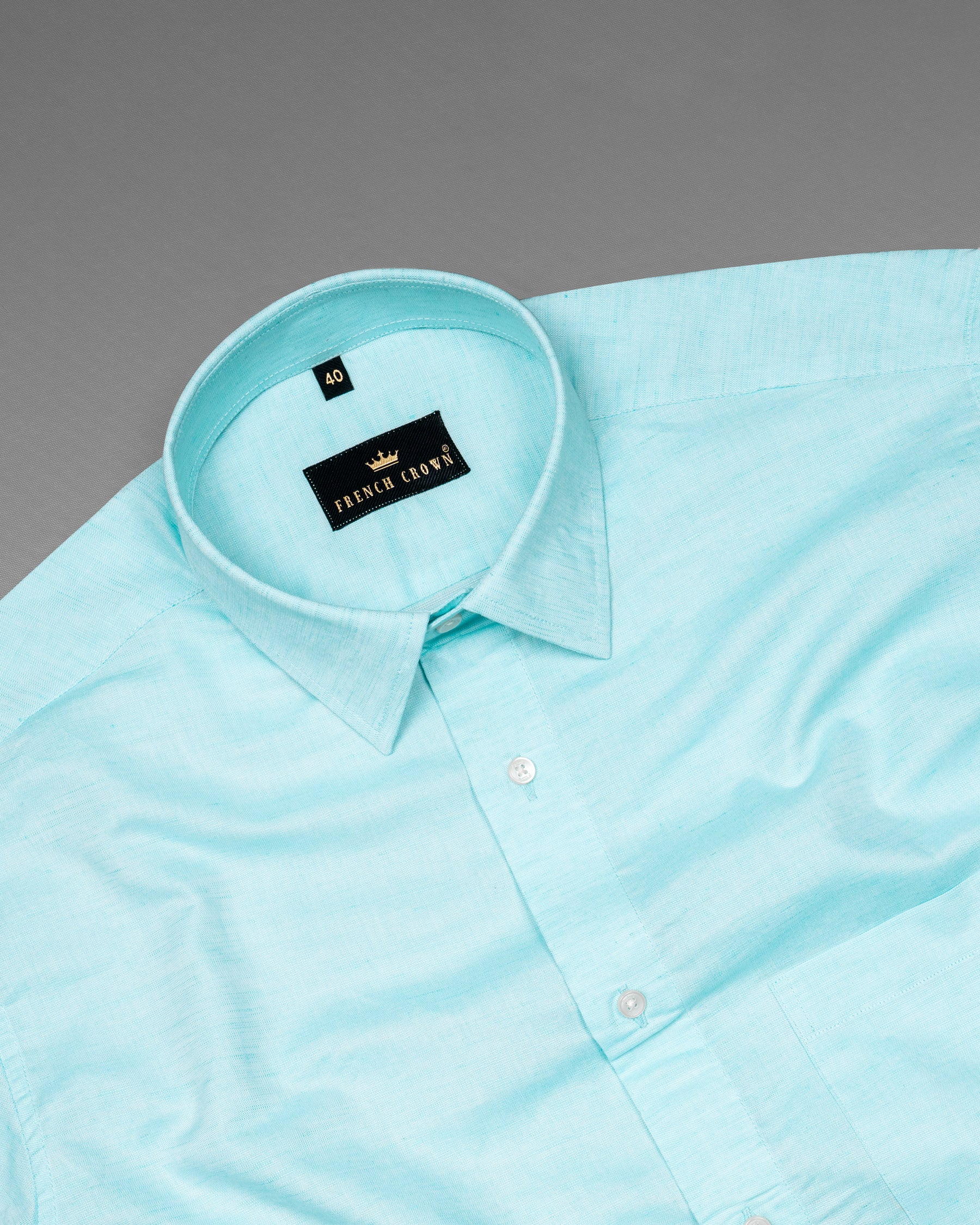 Pale Turquoise Luxurious Linen Shirt 5712-38, 5712-H-38, 5712-39, 5712-H-39, 5712-40, 5712-H-40, 5712-42, 5712-H-42, 5712-44, 5712-H-44, 5712-46, 5712-H-46, 5712-48, 5712-H-48, 5712-50, 5712-H-50, 5712-52, 5712-H-52