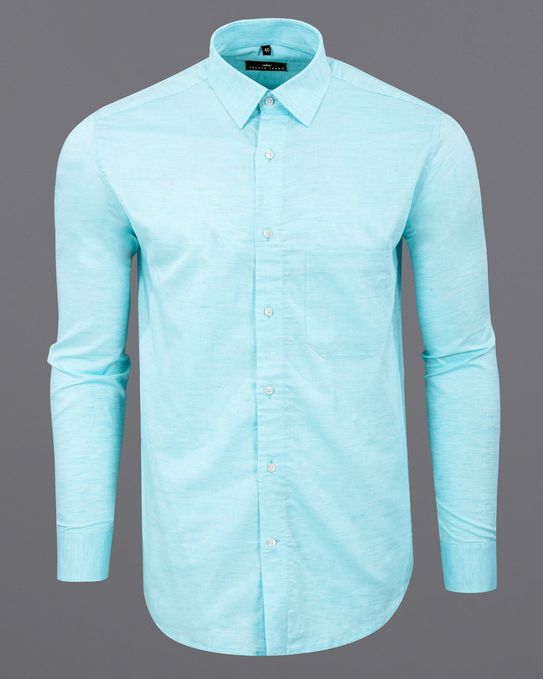 Pale Turquoise Luxurious Linen Shirt 5712-38, 5712-H-38, 5712-39, 5712-H-39, 5712-40, 5712-H-40, 5712-42, 5712-H-42, 5712-44, 5712-H-44, 5712-46, 5712-H-46, 5712-48, 5712-H-48, 5712-50, 5712-H-50, 5712-52, 5712-H-52